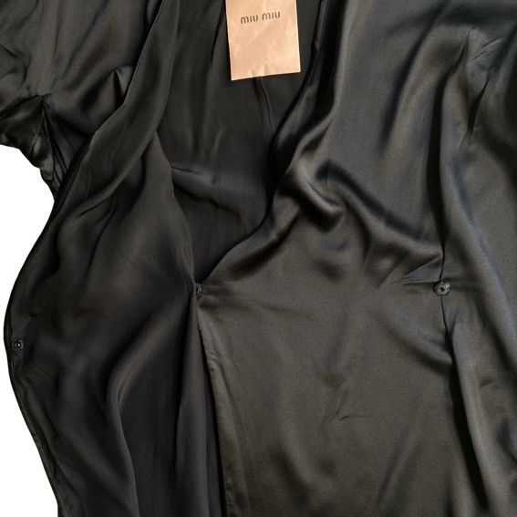 Miu Miu Miu Miu Black Washed Satin Blouse Size S / US 4 / IT 40 - 2 Thumbnail