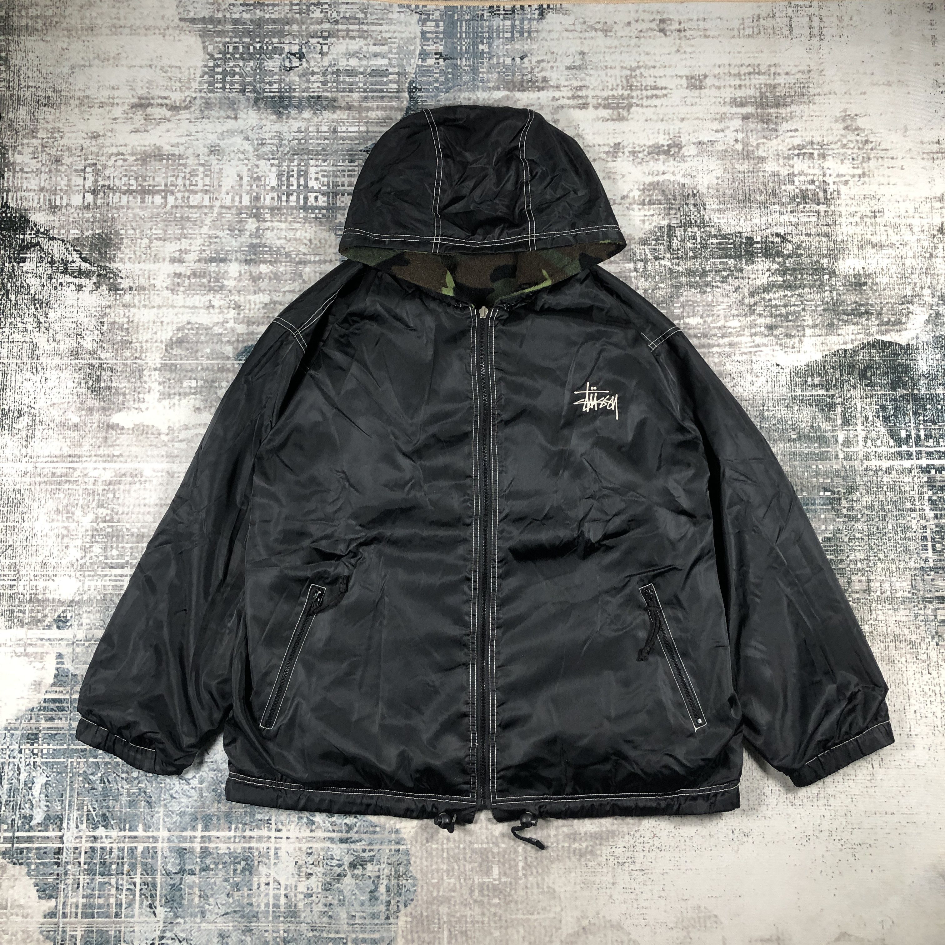 Stussy Vintage Stussy Riversable Embroidered Big Logo Parkas Size US L / EU 52-54 / 3 - 4 Thumbnail