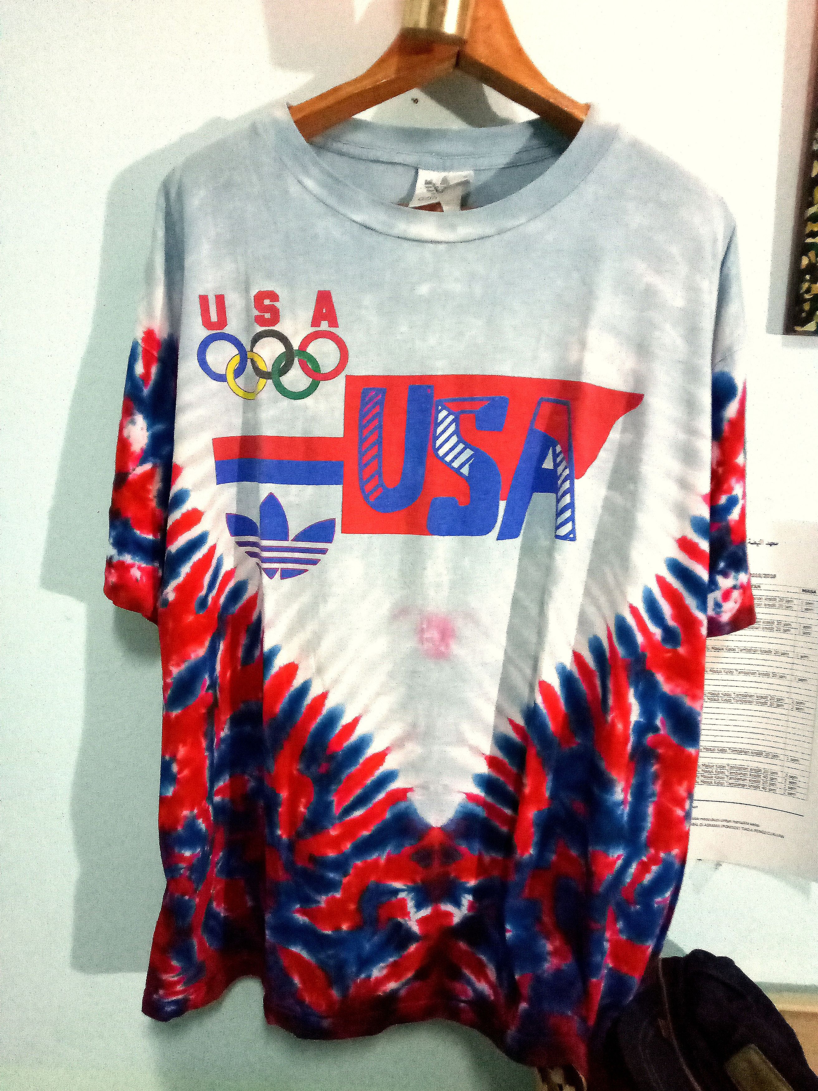 Adidas vintage Adidas Olympic Usa 80s 90s Tye Dye Sports Fashion Size US L / EU 52-54 / 3 - 1 Thumbnail