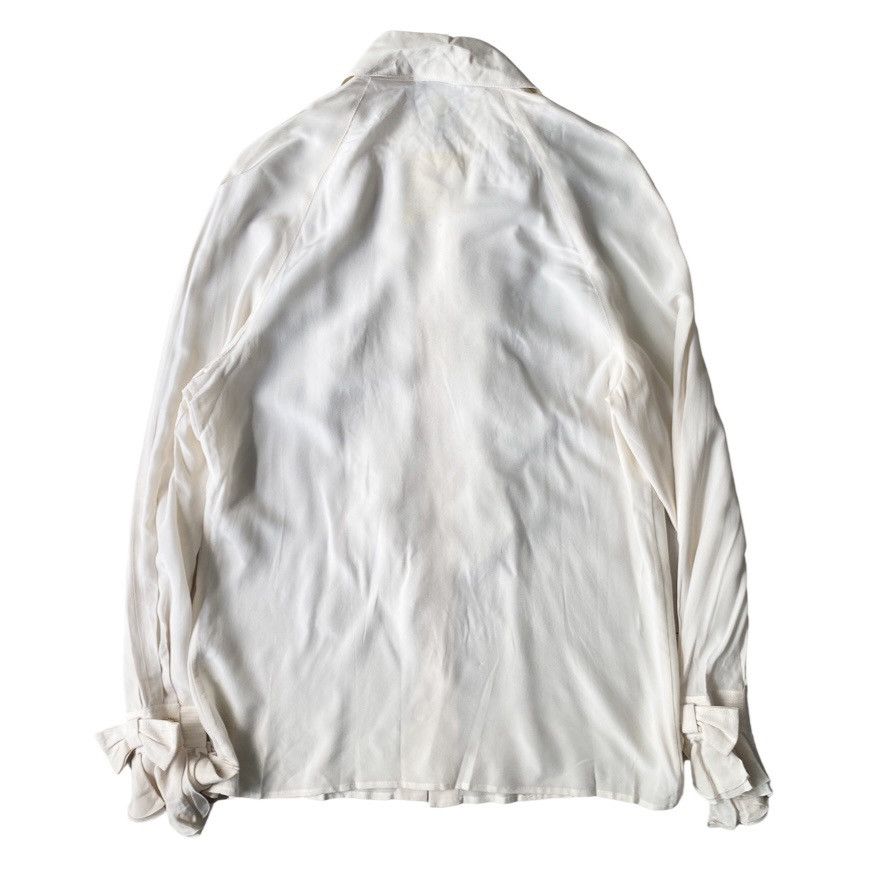 Versace Vintage Silk Ruffle Oversize Shirt Size S / US 4 / IT 40 - 4 Thumbnail