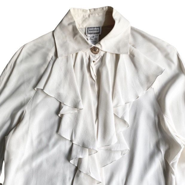 Versace Vintage Silk Ruffle Oversize Shirt Size S / US 4 / IT 40 - 1 Thumbnail