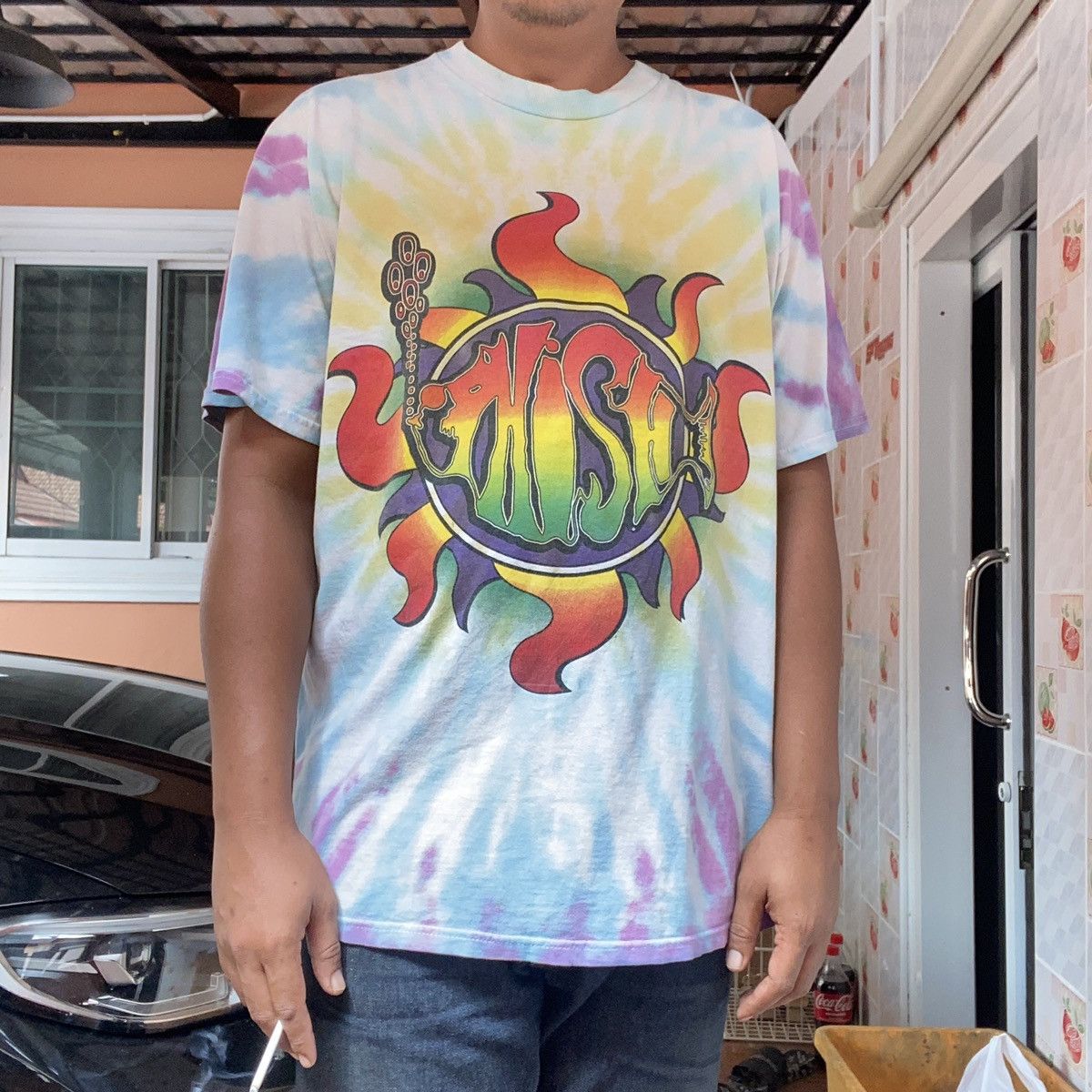 image of Band Tees x Rock T Shirt Vintage 90's Phish Summer Tour '97 in Tie Dye, Men's (Size XL)
