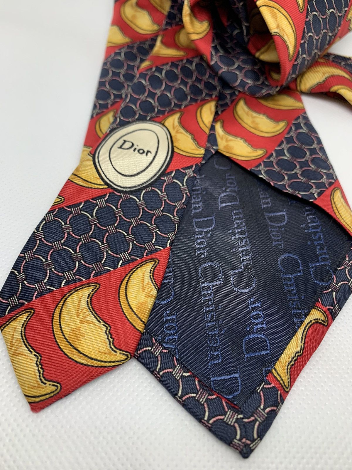 Christian Dior Monsieur Christian Dior Tie Half Moon Design Size ONE SIZE - 3 Thumbnail