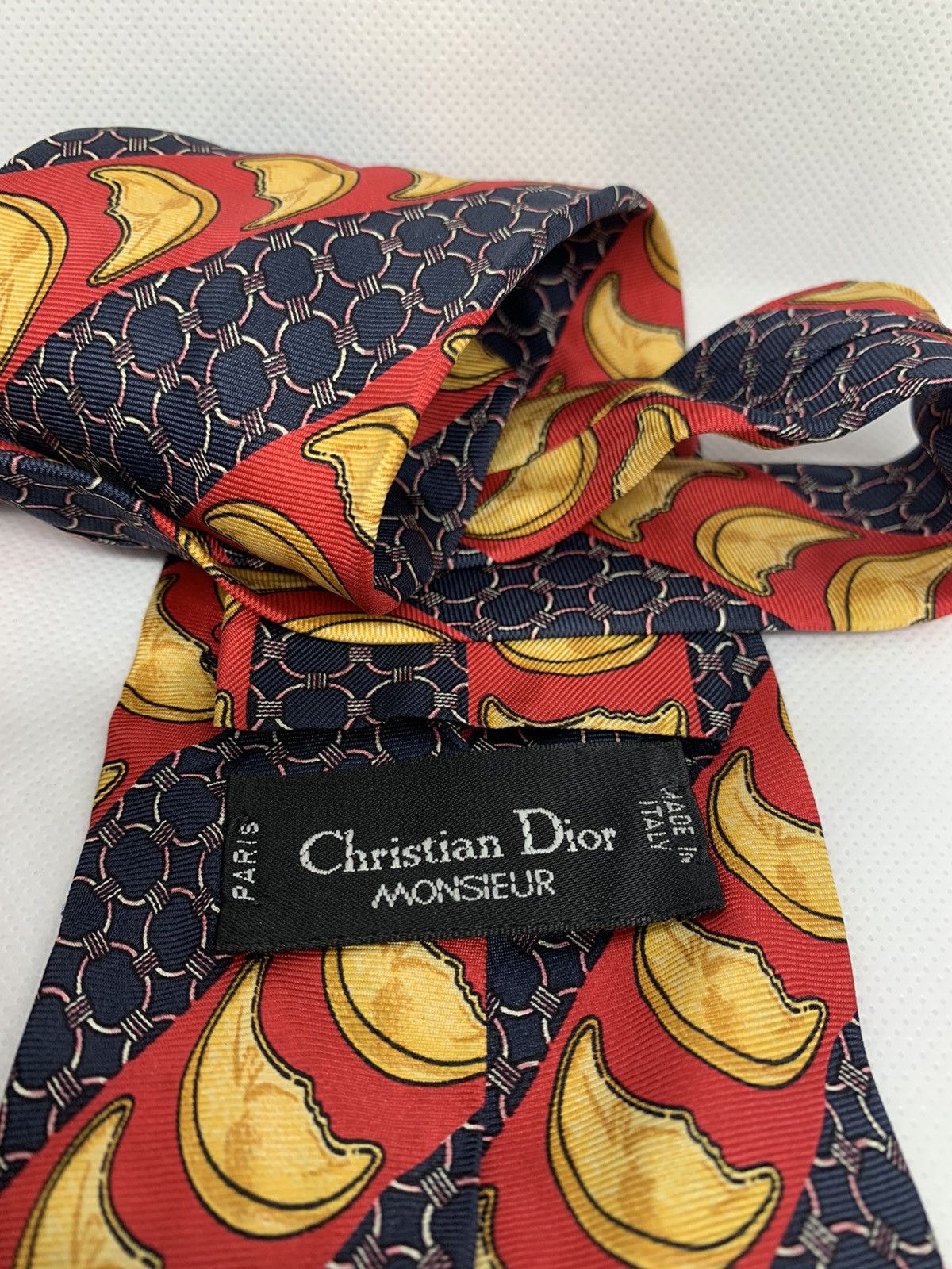 Christian Dior Monsieur Christian Dior Tie Half Moon Design Size ONE SIZE - 4 Thumbnail
