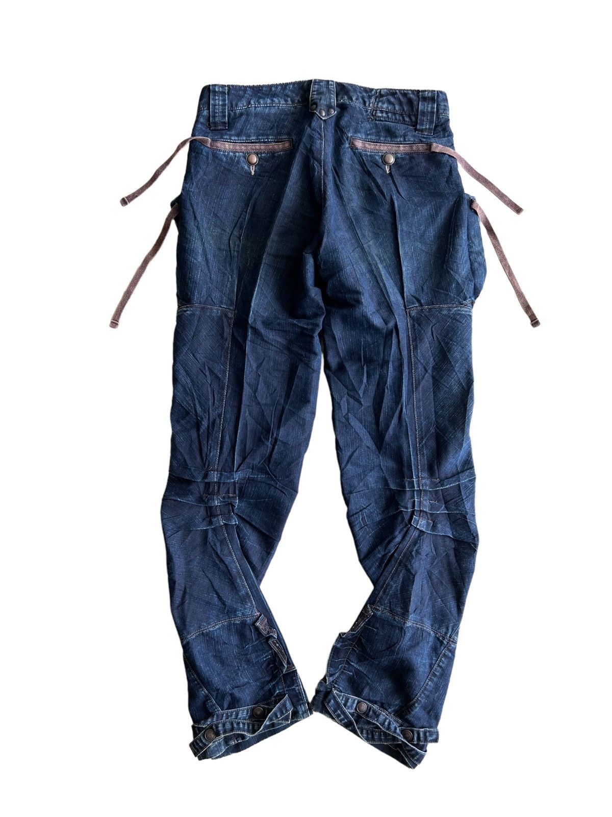 Marithe + Francois Girbaud Vintage 1990s MFG 🇮🇹 Bondage Strap Curve Leg Parachute Denim Size US 30 / EU 46 - 7 Thumbnail