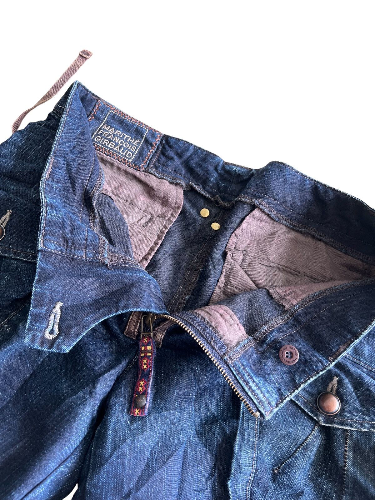 Marithe + Francois Girbaud Vintage 1990s MFG 🇮🇹 Bondage Strap Curve Leg Parachute Denim Size US 30 / EU 46 - 4 Thumbnail