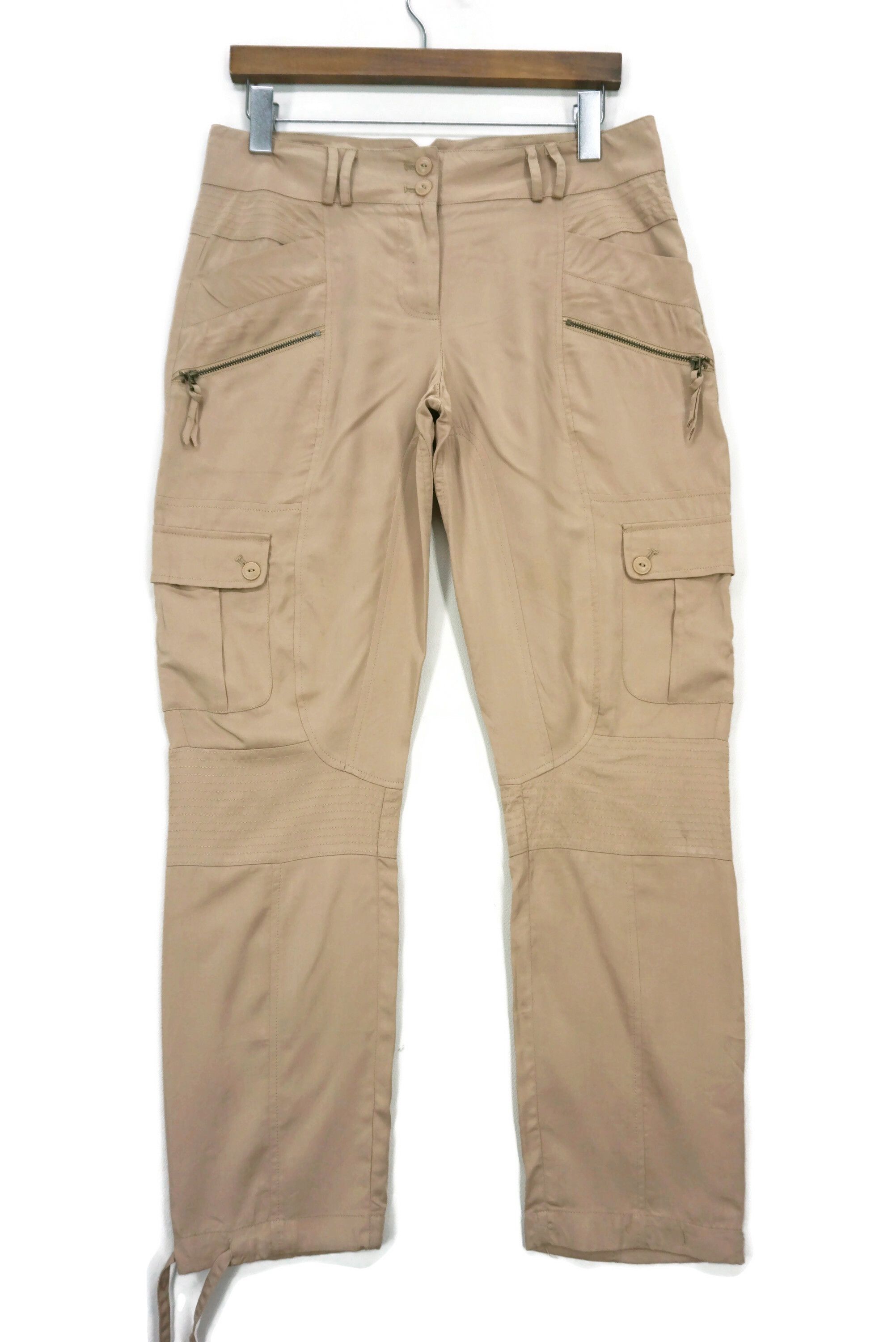 image of Bebe x Surplus Hip Hop Skate Cargo Multi Zipper Relaxed Rave Tapered Ankle in Beige, Women's (Size 