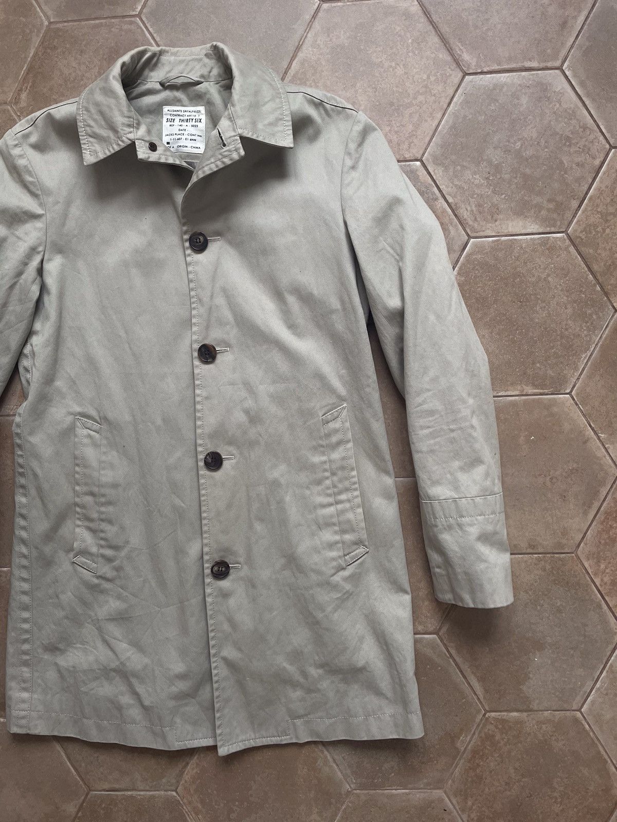 Allsaints × Designer ALL SAINTS COTTON COAT JACKET Size US S / EU 44-46 / 1 - 2 Thumbnail