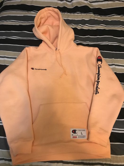 Supreme champion hooded sweatshirt peach sales
