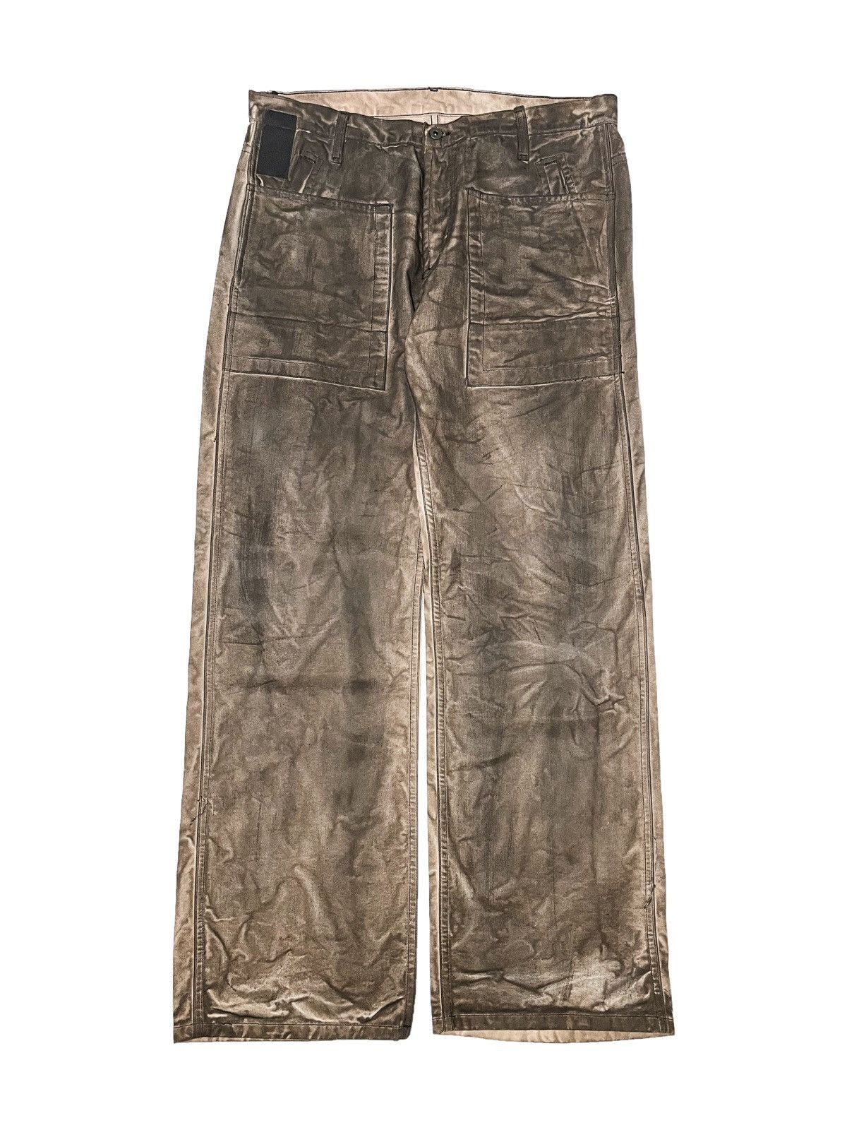 Rick Owens SLAB Waxed Burnt Reinforced Crotch Archive Denim