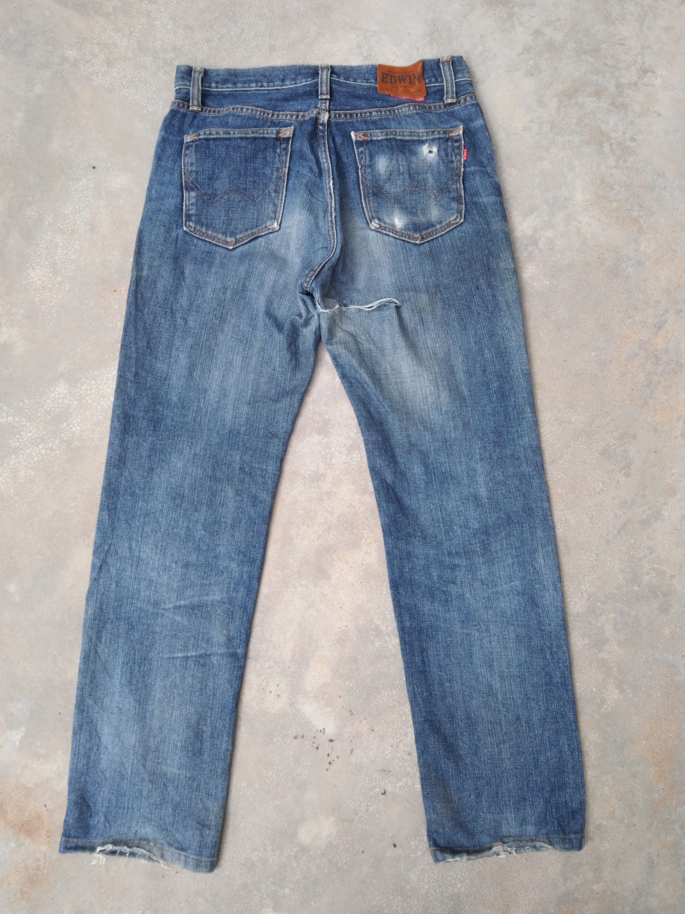 Japanese Brand × Jean × Vintage Vintage Japanese Edwin Distressed Jeans 32x31 Size US 32 / EU 48 - 2 Thumbnail