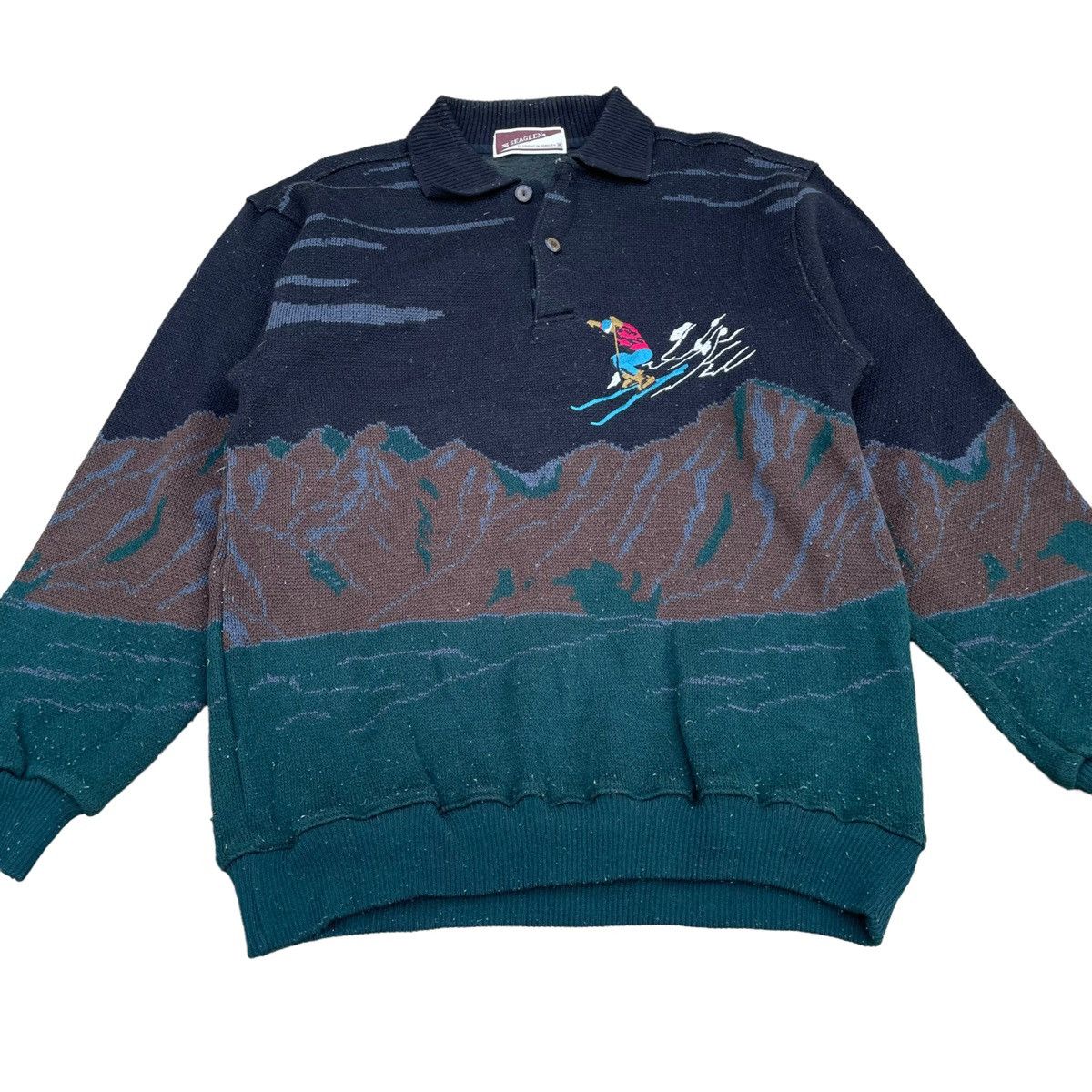 Japanese Brand × Sporty & Rich × Vintage 💥 JAPANESE SEAGLEN FULLPRINT LONGSLEEVE SWEATSHIRT Size US M / EU 48-50 / 2 - 6 Thumbnail