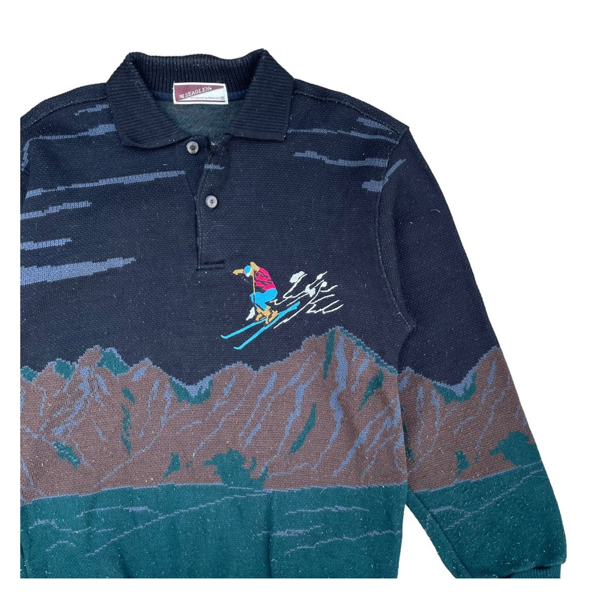 Japanese Brand × Sporty & Rich × Vintage 💥 JAPANESE SEAGLEN FULLPRINT LONGSLEEVE SWEATSHIRT Size US M / EU 48-50 / 2 - 4 Thumbnail