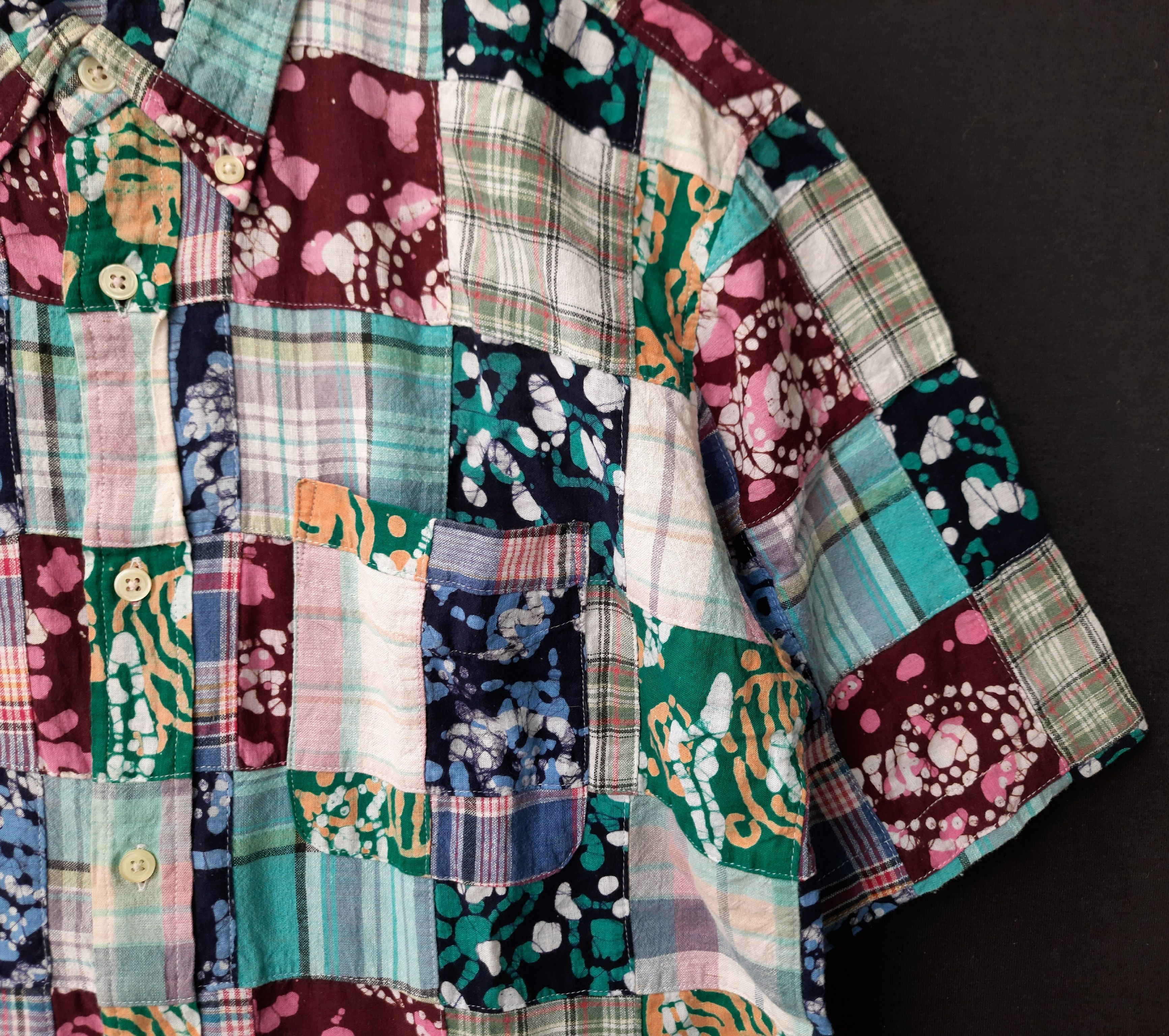 Japanese Brand Vintage BIG JOHN Patchwork Shirts Size US L / EU 52-54 / 3 - 8 Thumbnail