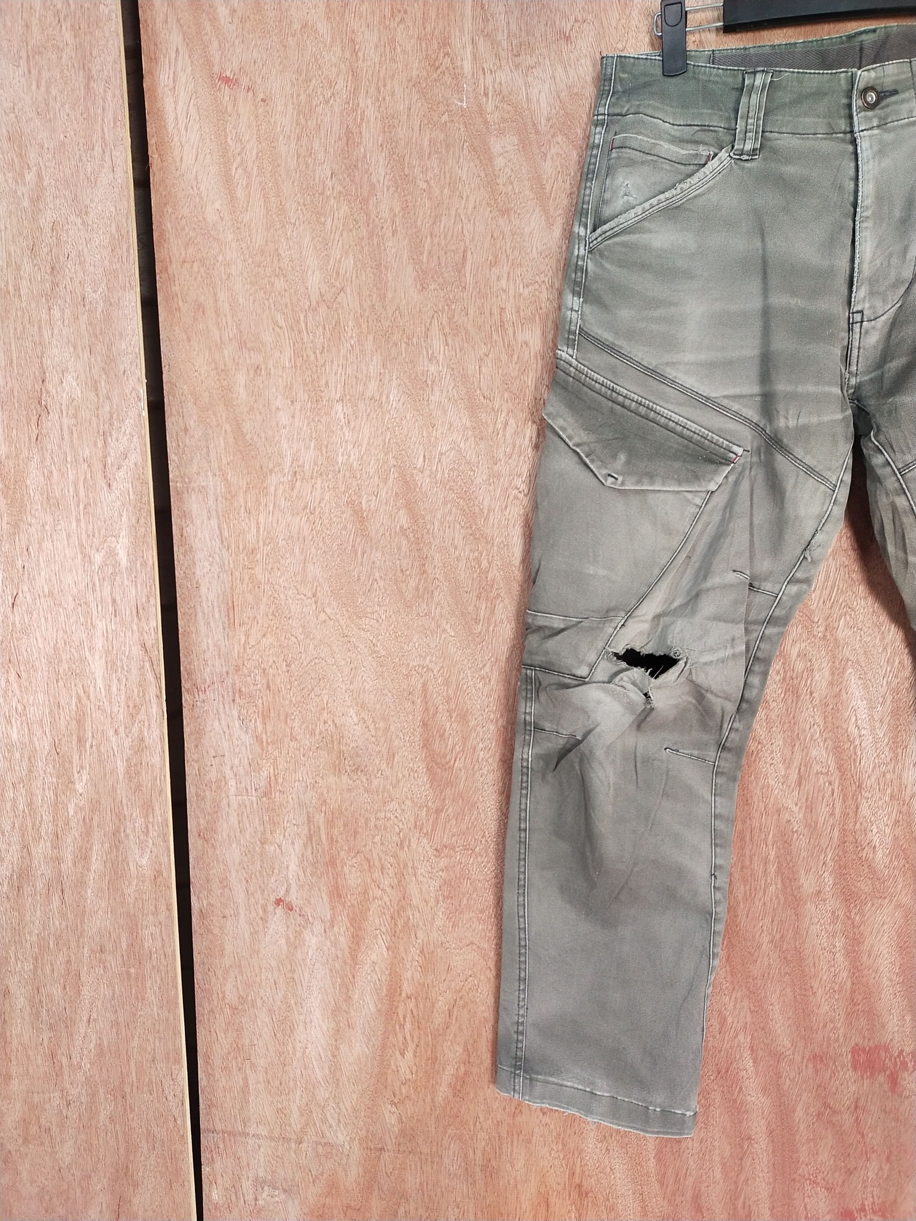 Japanese Brand Genba Clotches thrased distressed faded cargo pants #S132 Size US 31 - 6 Thumbnail