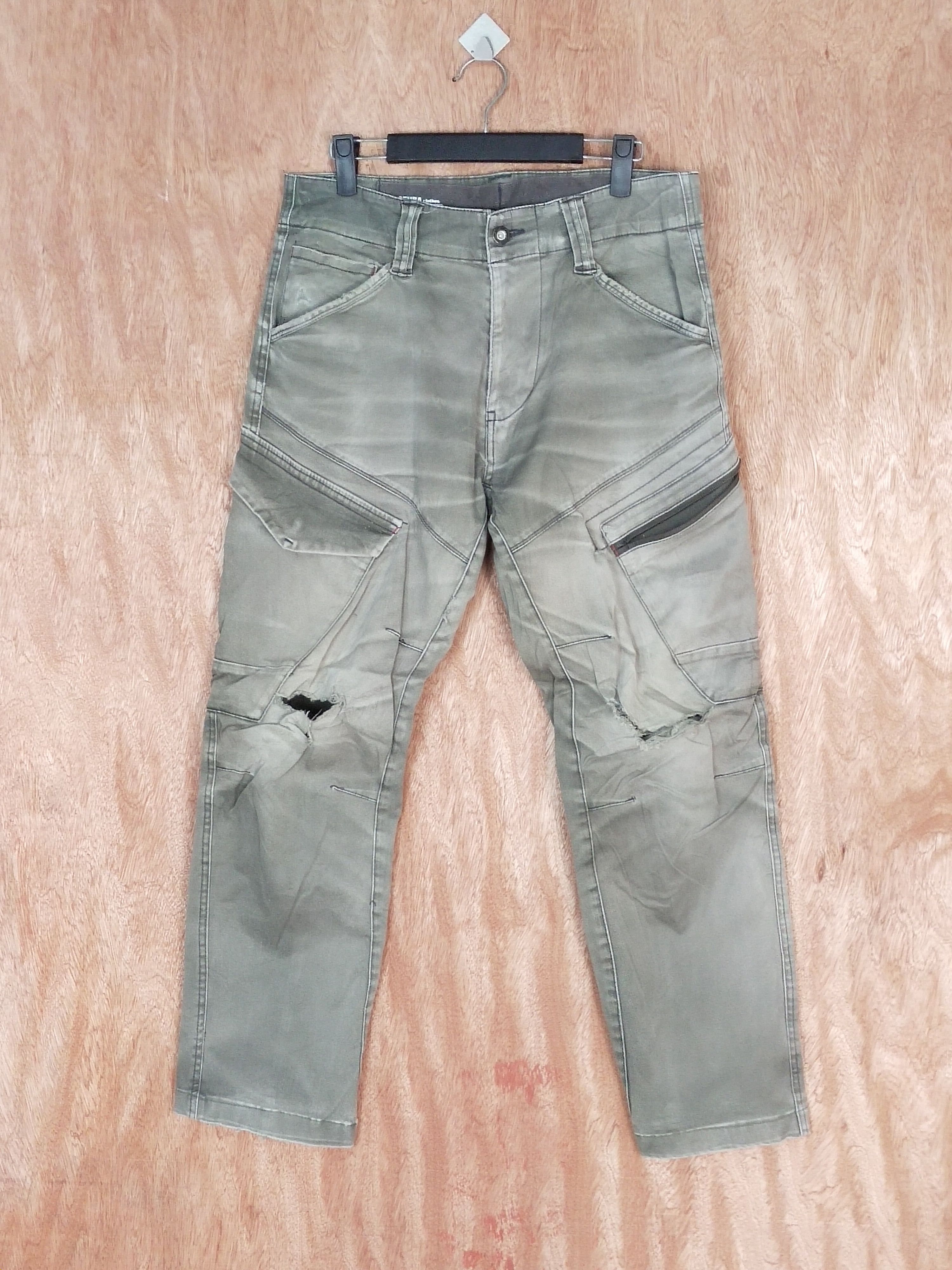 Japanese Brand Genba Clotches thrased distressed faded cargo pants #S132 Size US 31 - 1 Thumbnail