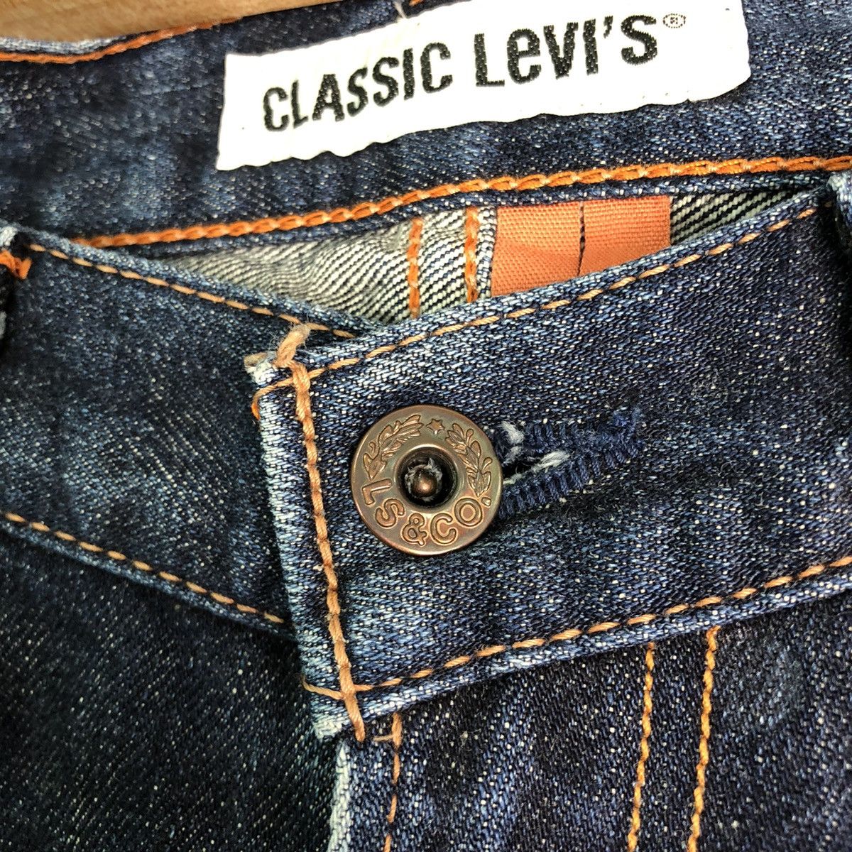 Levi's DLL Classic Levi's Blue distressed Denim jeans Pants #c147 Size US 28 / EU 44 - 4 Thumbnail