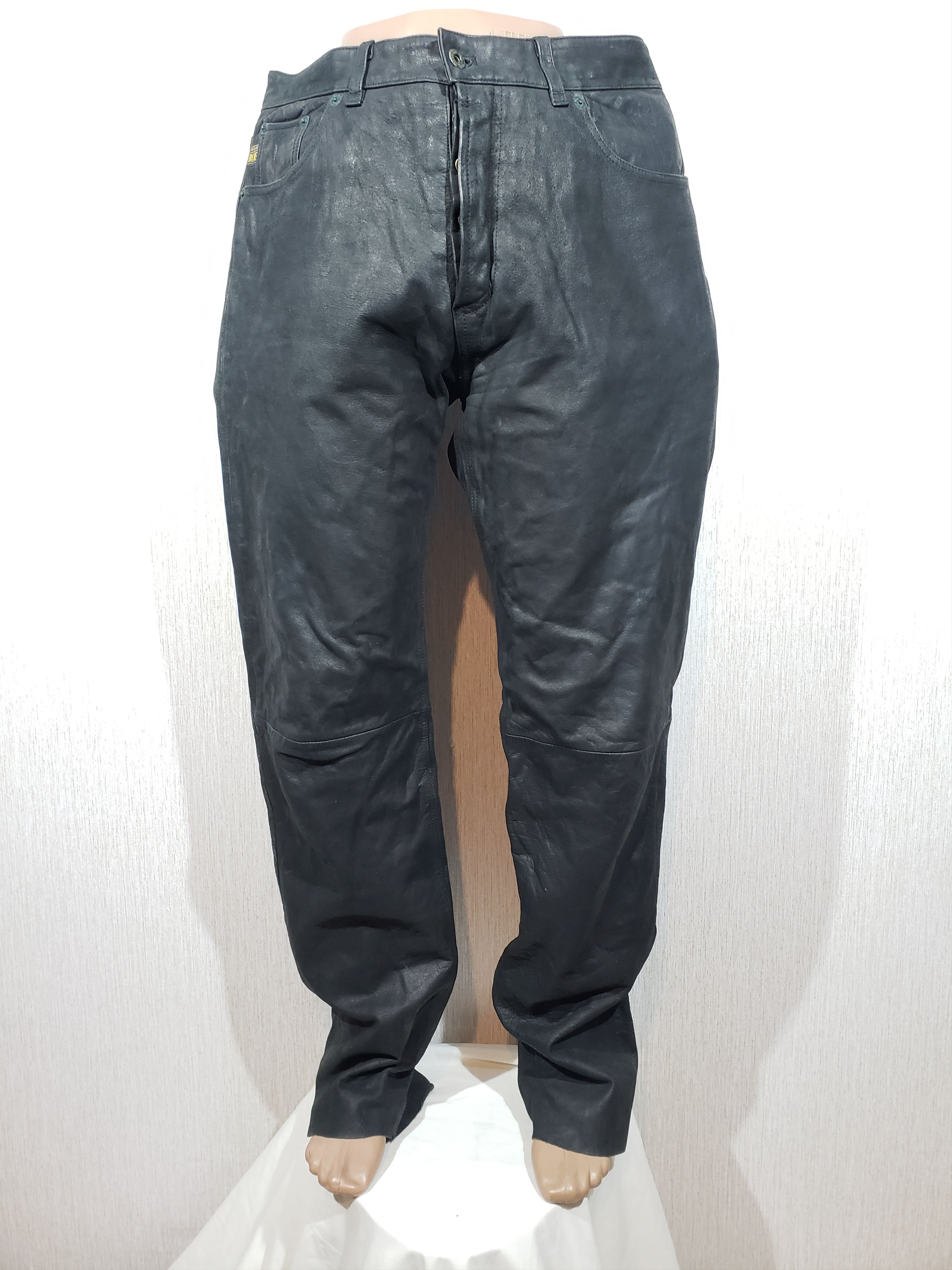 Stylish black leather men's pants.
