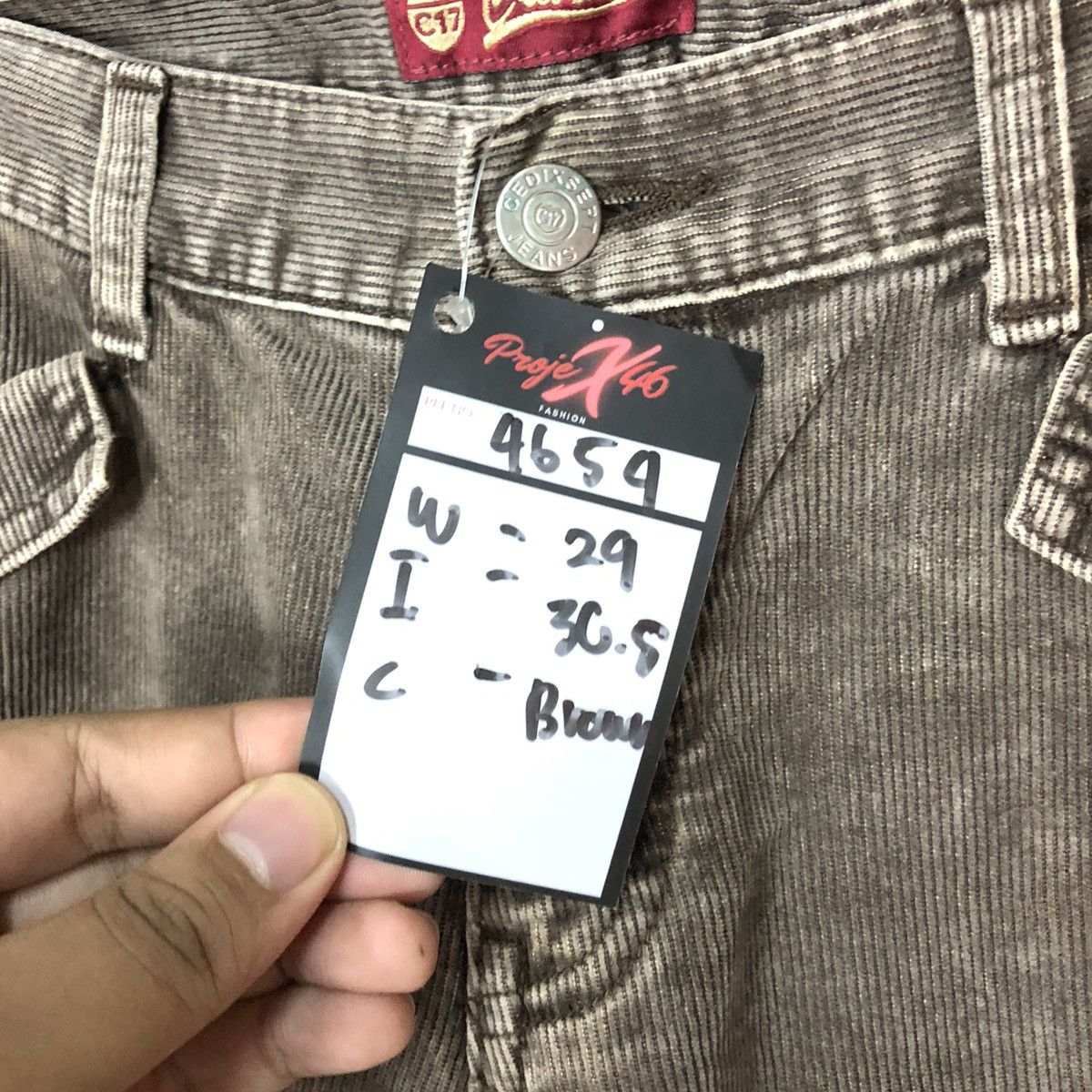Japanese Brand DL C-Seventeen Conduroy Brown multi pocket Cargo Pants #4654 Size 29" - 10 Thumbnail