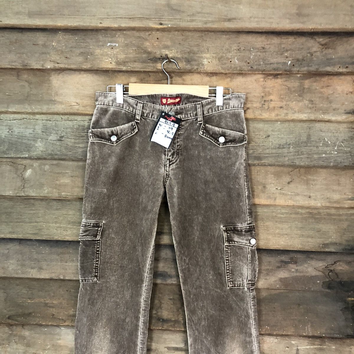 Japanese Brand DL C-Seventeen Conduroy Brown multi pocket Cargo Pants #4654 Size 29" - 2 Thumbnail