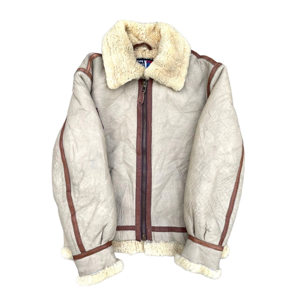 Schott 💥 VINTAGE SCHOTT B3 USA SHEARLING SHEEPSKIN LEATHER JACKET Size US M / EU 48-50 / 2 - 5 Thumbnail