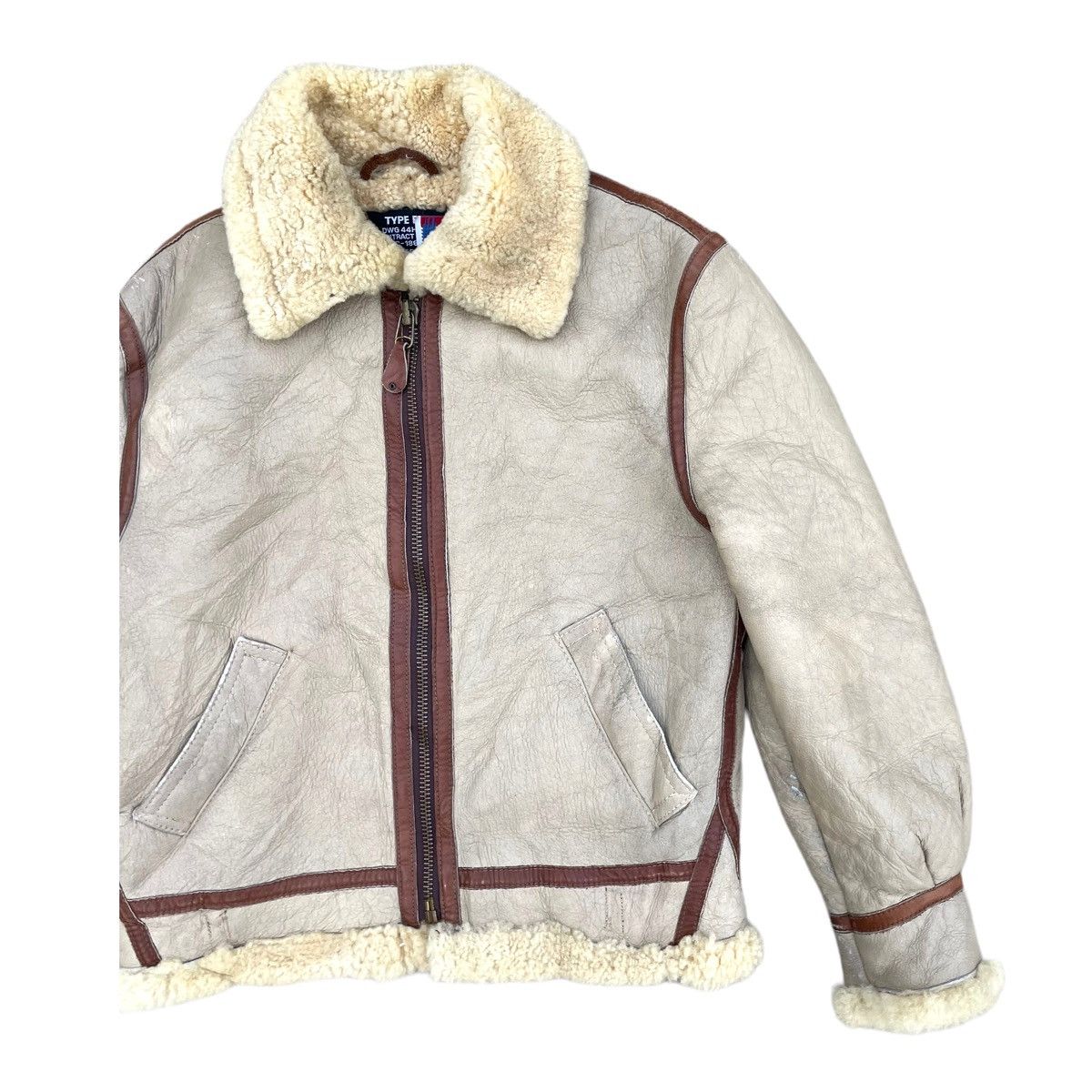 Schott 💥 VINTAGE SCHOTT B3 USA SHEARLING SHEEPSKIN LEATHER JACKET Size US M / EU 48-50 / 2 - 2 Thumbnail