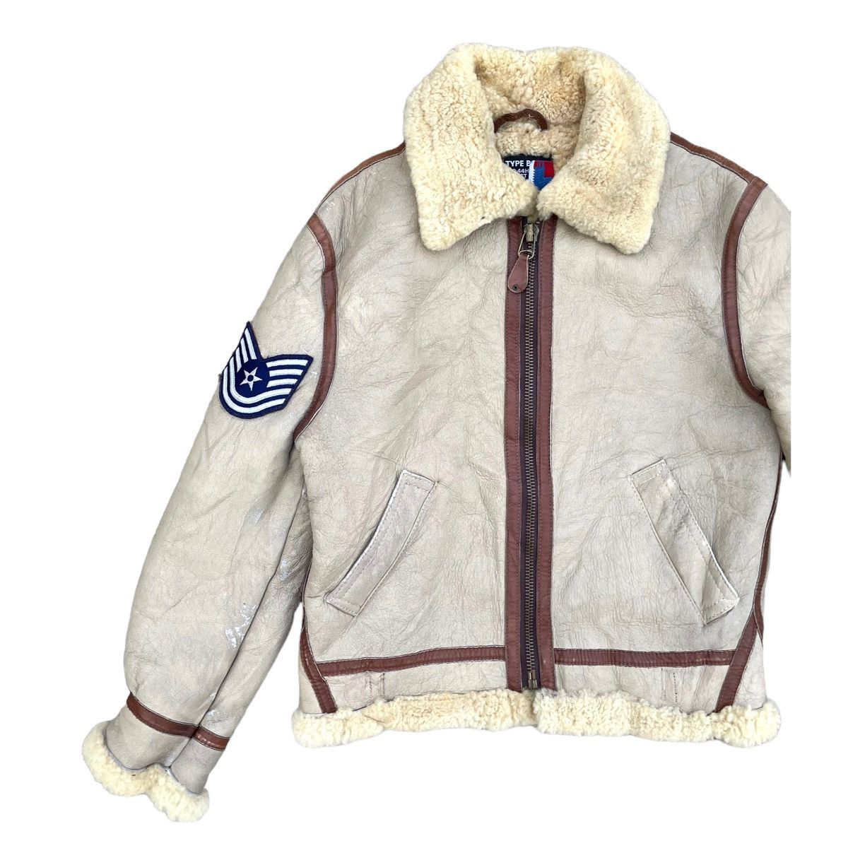 Schott 💥 VINTAGE SCHOTT B3 USA SHEARLING SHEEPSKIN LEATHER JACKET Size US M / EU 48-50 / 2 - 3 Thumbnail