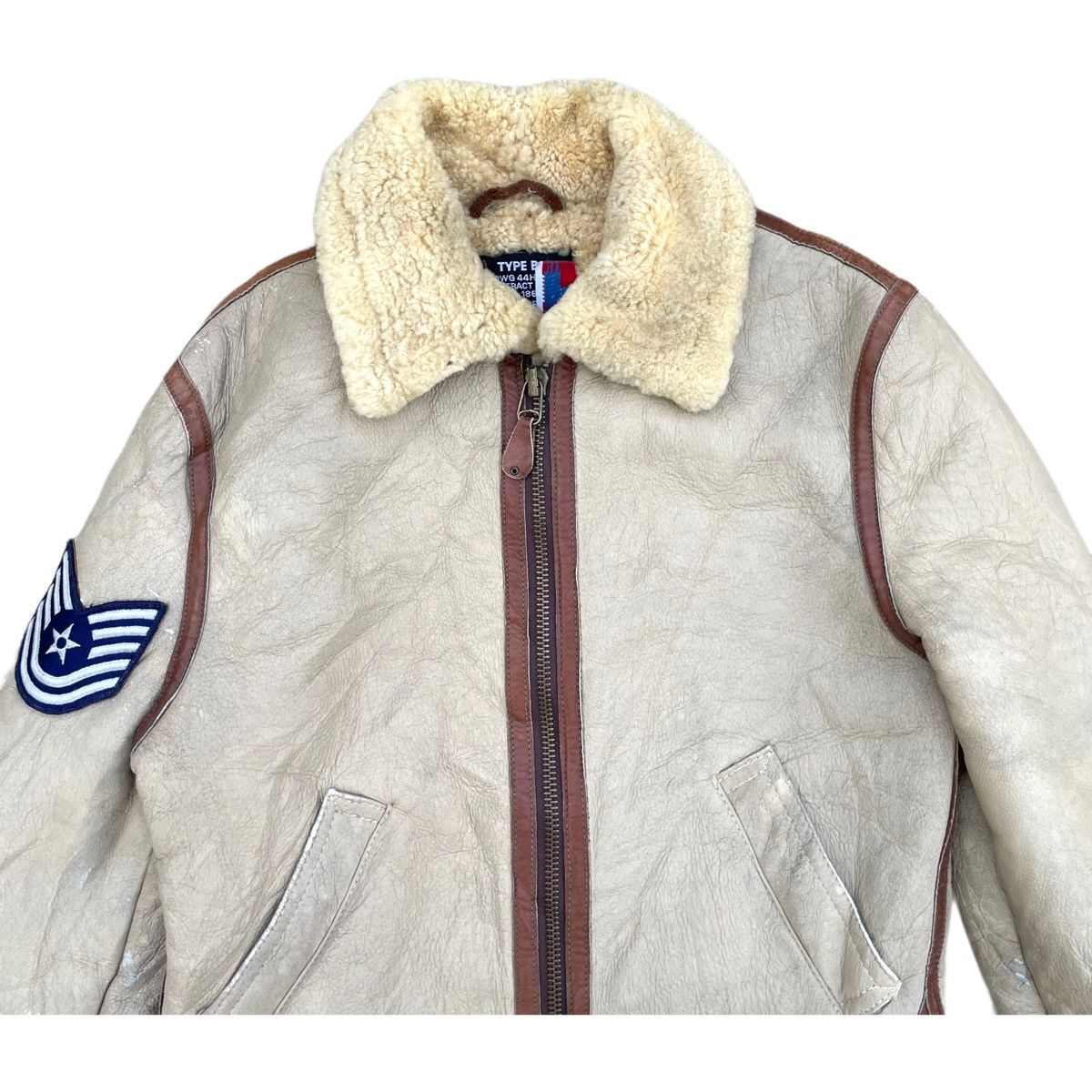 Schott 💥 VINTAGE SCHOTT B3 USA SHEARLING SHEEPSKIN LEATHER JACKET Size US M / EU 48-50 / 2 - 4 Thumbnail