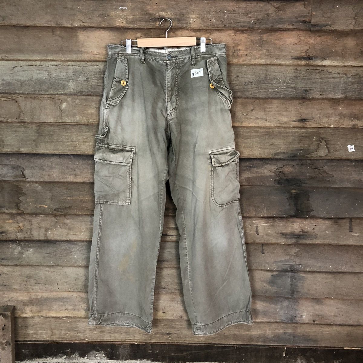 Japanese Brand DL Sunny Clouds faded utility vintage Cargo Pants #4040 Size US 32 / EU 48 - 1 Thumbnail