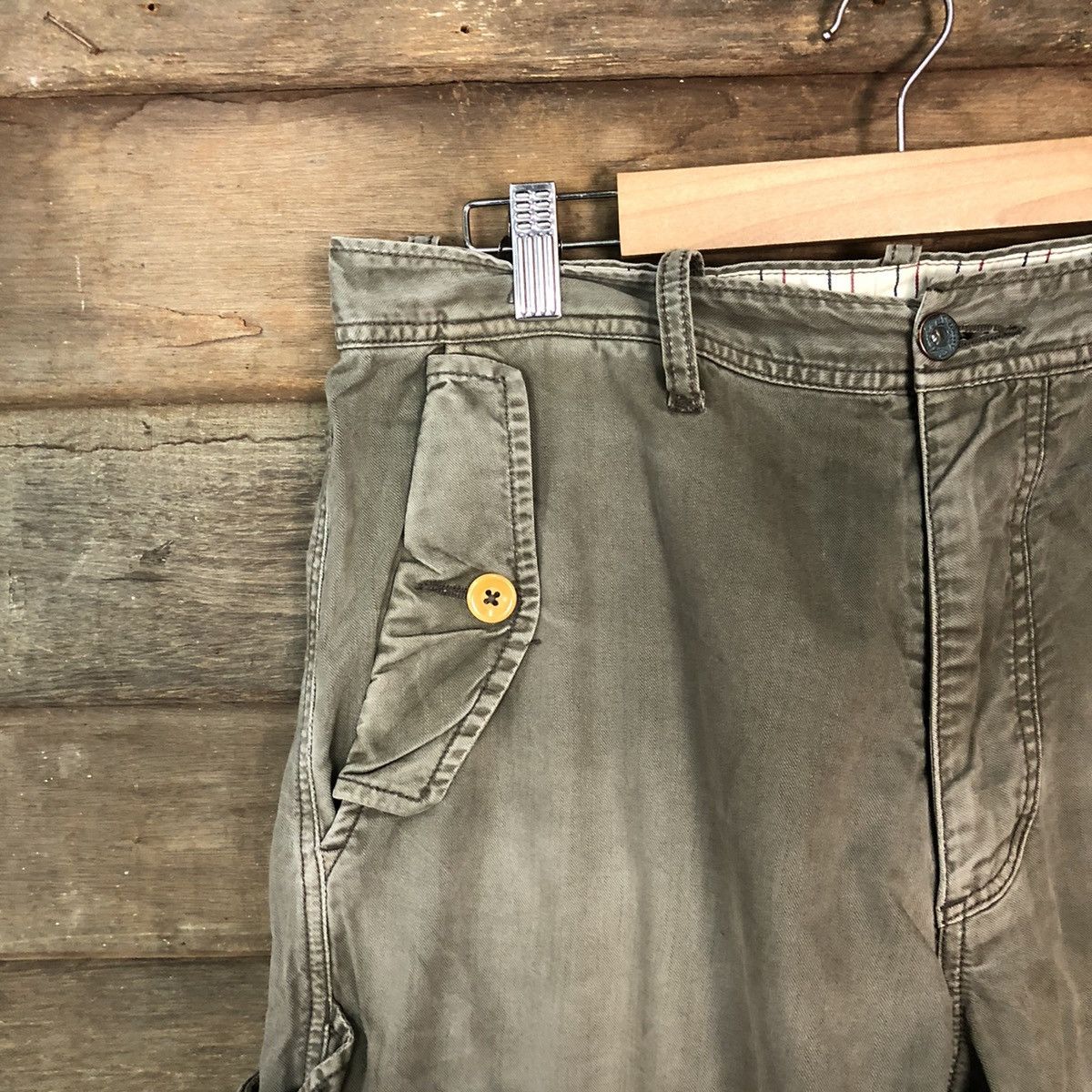 Japanese Brand DL Sunny Clouds faded utility vintage Cargo Pants #4040 Size US 32 / EU 48 - 4 Thumbnail