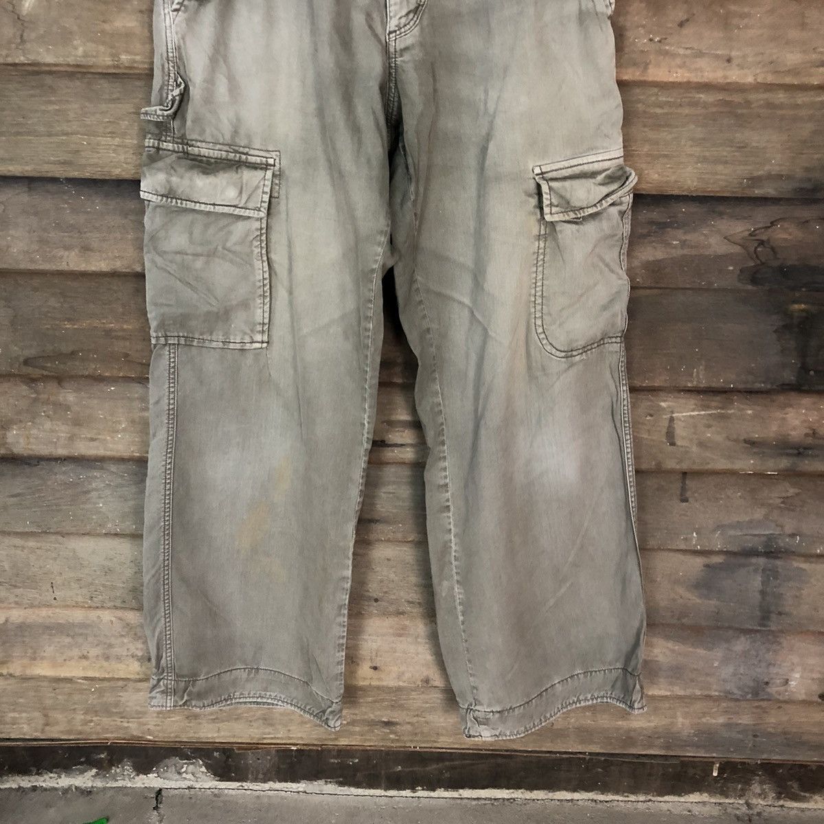 Japanese Brand DL Sunny Clouds faded utility vintage Cargo Pants #4040 Size US 32 / EU 48 - 3 Thumbnail