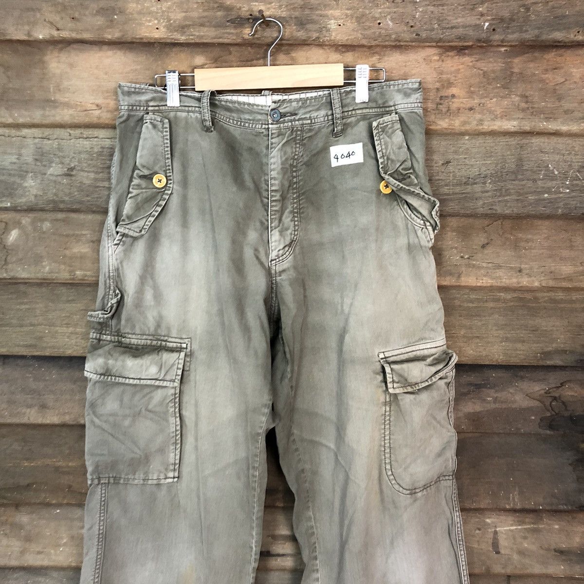 Japanese Brand DL Sunny Clouds faded utility vintage Cargo Pants #4040 Size US 32 / EU 48 - 2 Thumbnail