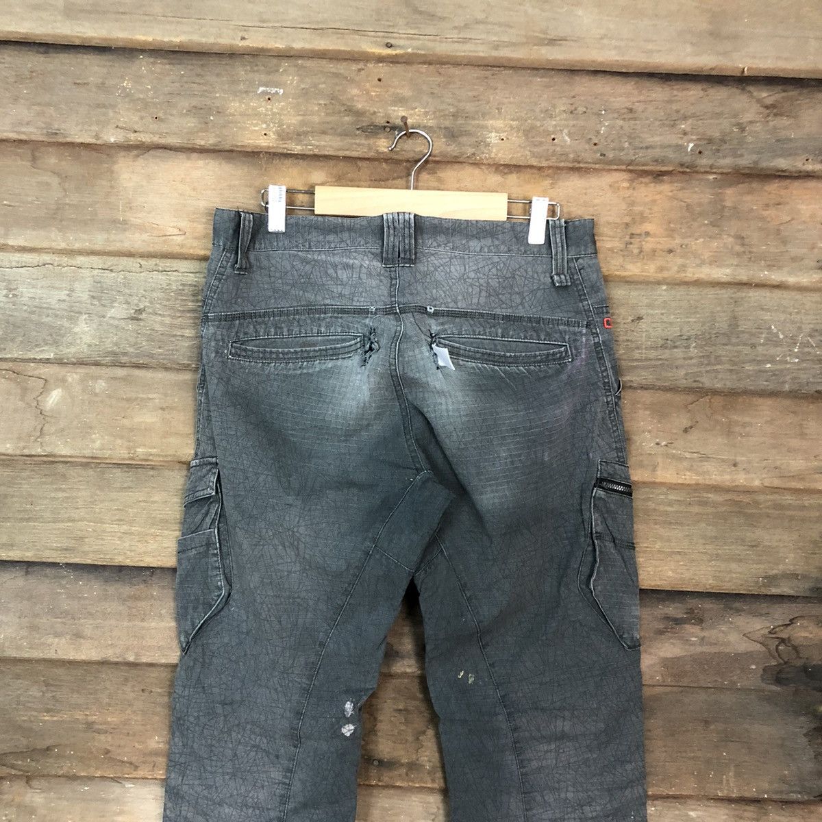 Faded Glory × Japanese Brand D.Grow Grey faded distressed Multipocket Cargo Pants #4963 Size US 31 - 11 Thumbnail