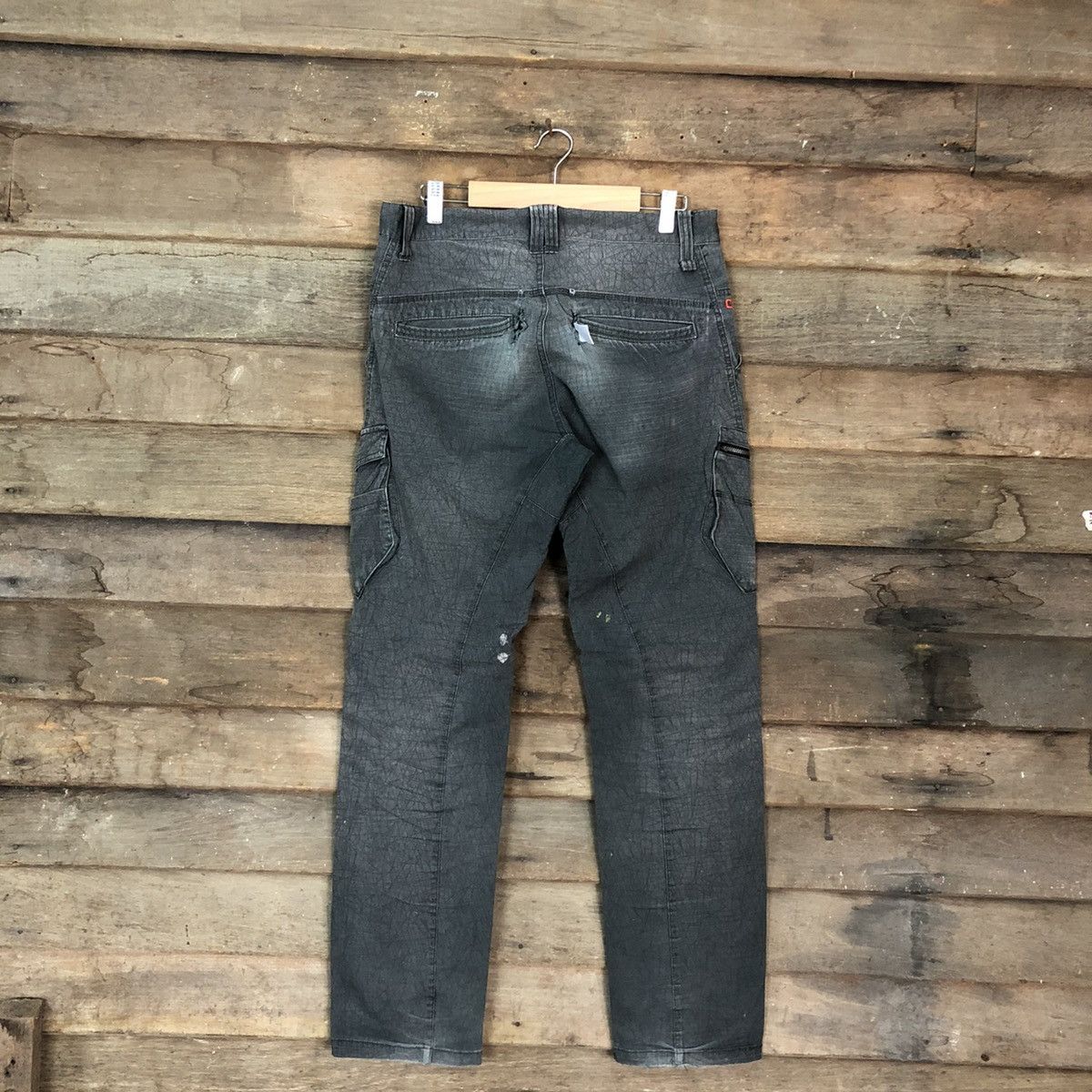 Faded Glory × Japanese Brand D.Grow Grey faded distressed Multipocket Cargo Pants #4963 Size US 31 - 10 Thumbnail