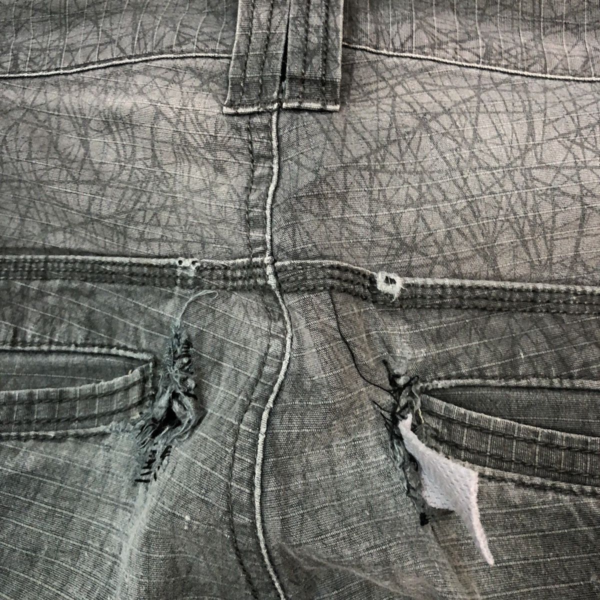 Faded Glory × Japanese Brand D.Grow Grey faded distressed Multipocket Cargo Pants #4963 Size US 31 - 13 Thumbnail