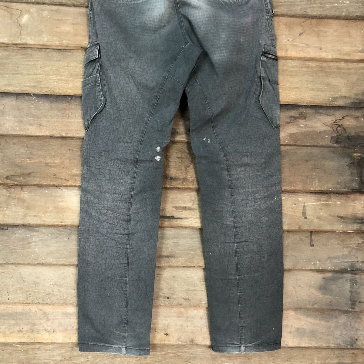 Faded Glory × Japanese Brand D.Grow Grey faded distressed Multipocket Cargo Pants #4963 Size US 31 - 12 Thumbnail