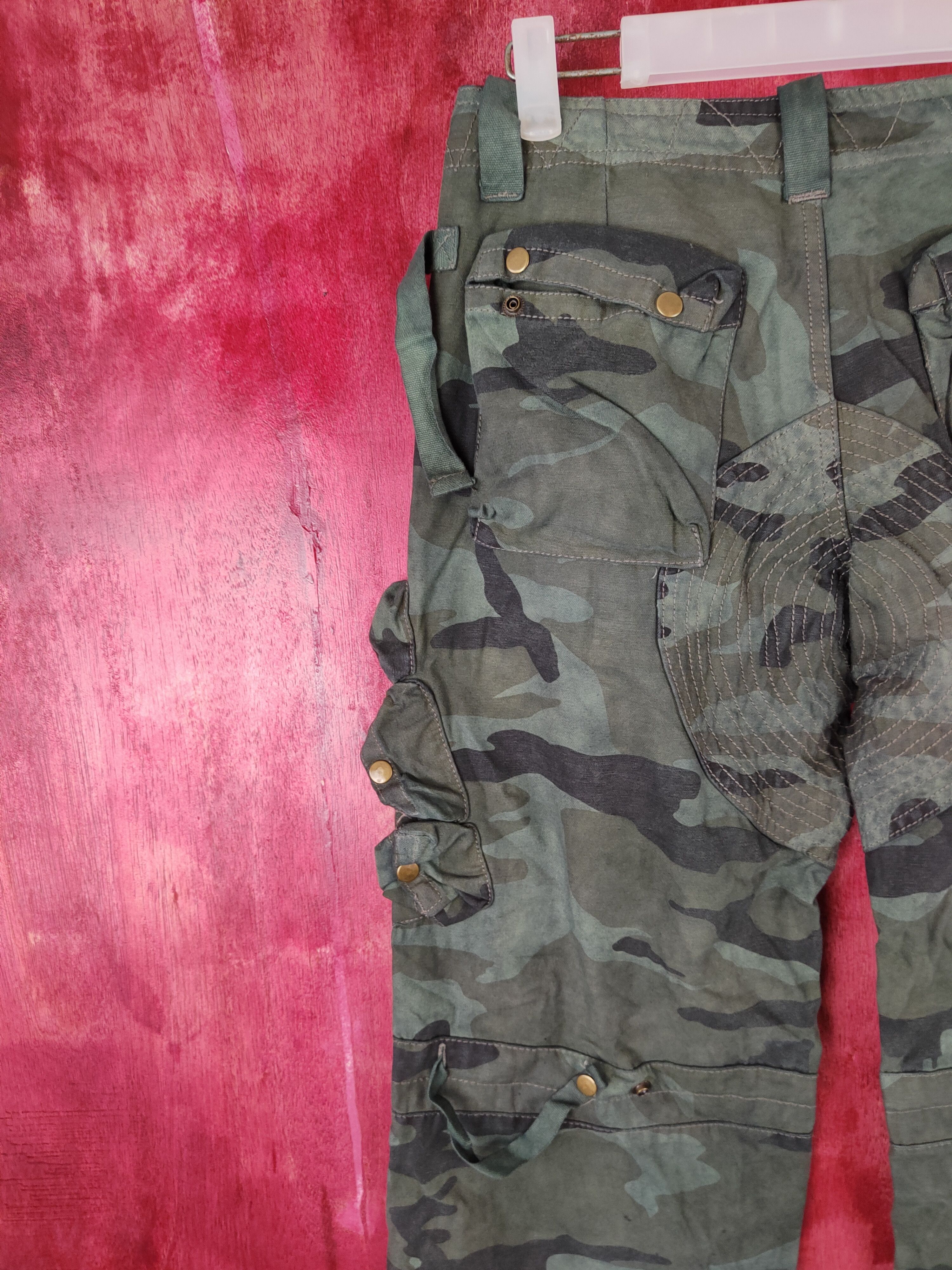 Japanese Brand DL Japan camo Green Military Multi Pocket Cargo Pants #5157 Size 28" / US 6 / IT 42 - 8 Thumbnail
