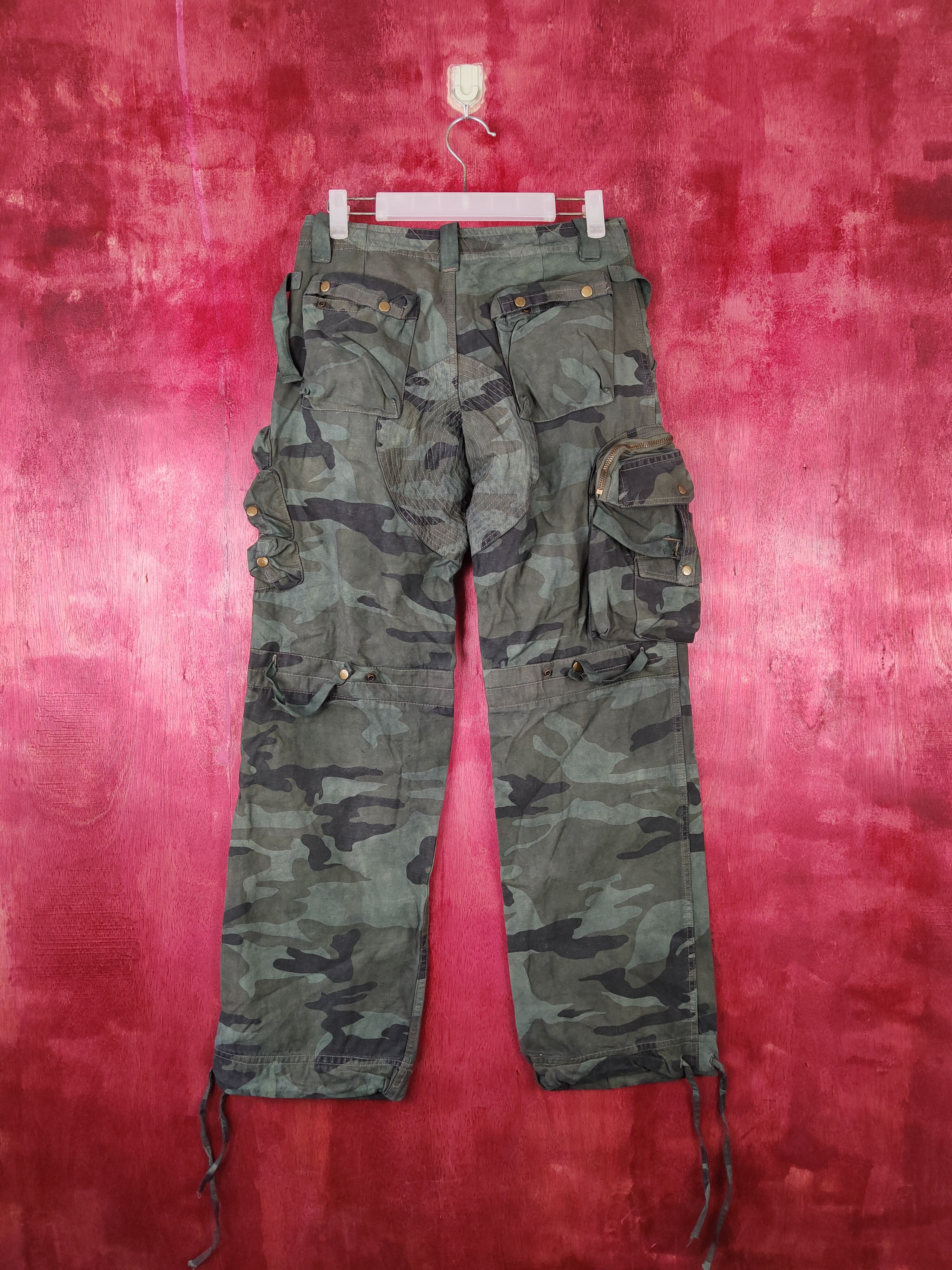 Japanese Brand DL Japan camo Green Military Multi Pocket Cargo Pants #5157 Size 28" / US 6 / IT 42 - 7 Thumbnail
