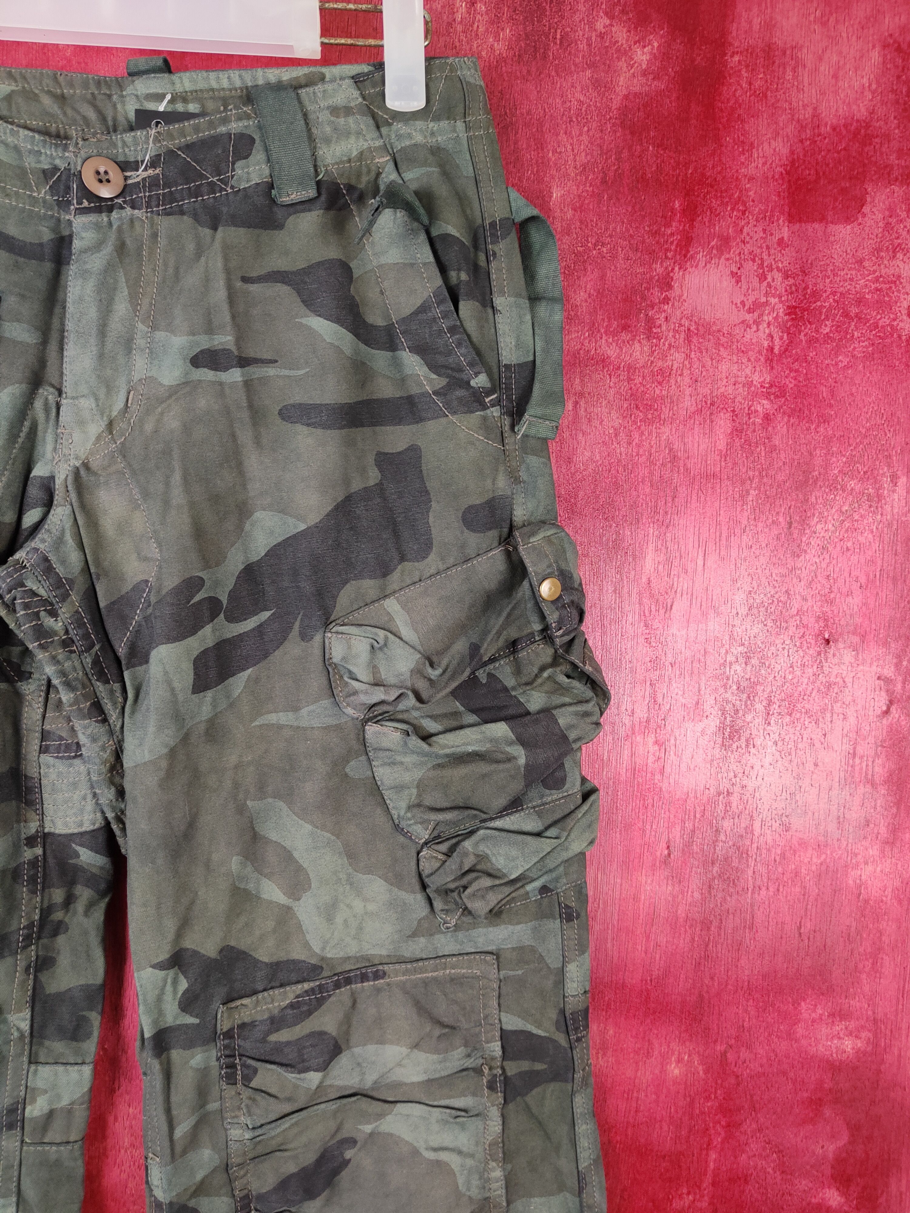 Japanese Brand DL Japan camo Green Military Multi Pocket Cargo Pants #5157 Size 28" / US 6 / IT 42 - 5 Thumbnail