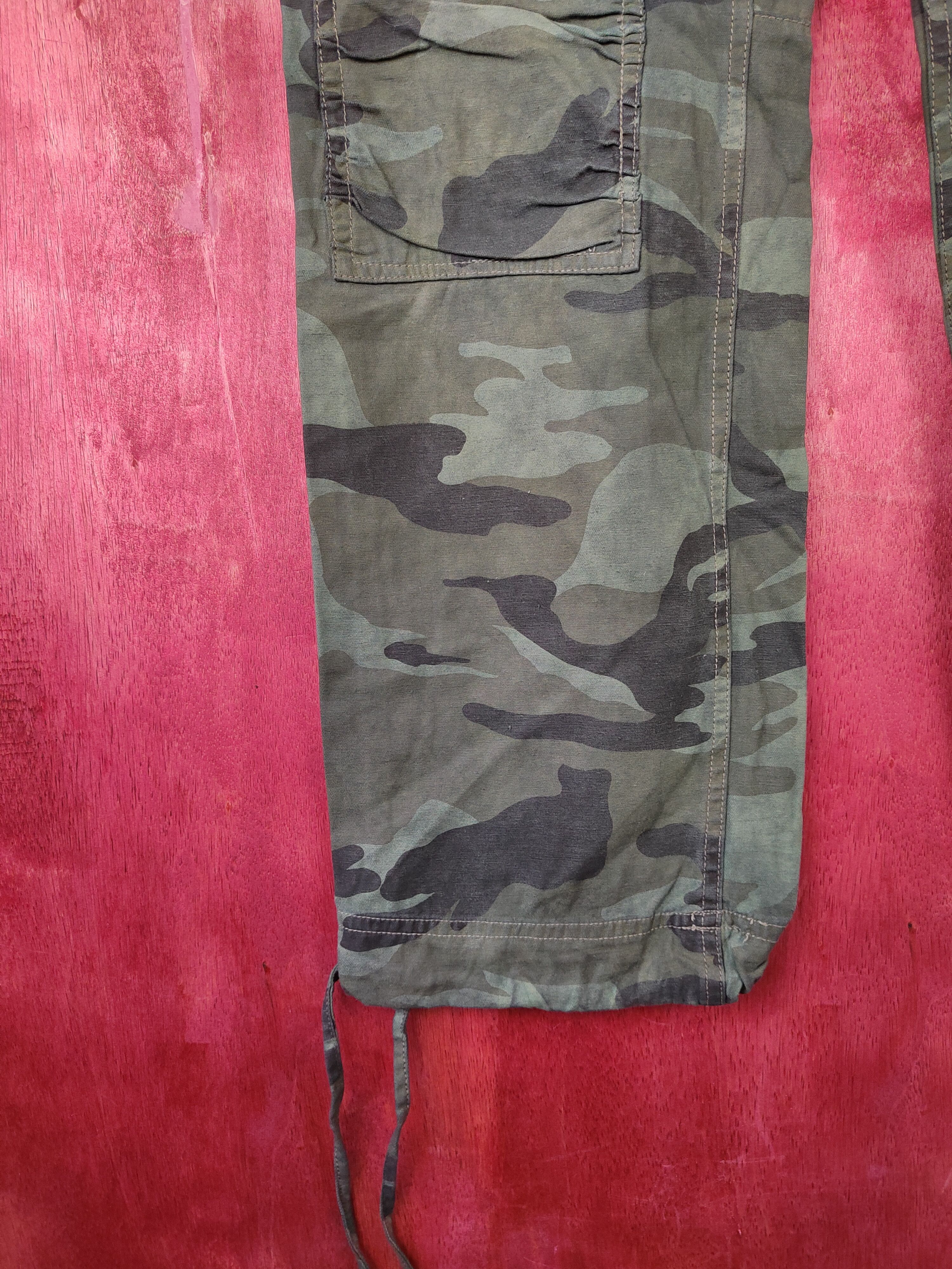 Japanese Brand DL Japan camo Green Military Multi Pocket Cargo Pants #5157 Size 28" / US 6 / IT 42 - 4 Thumbnail