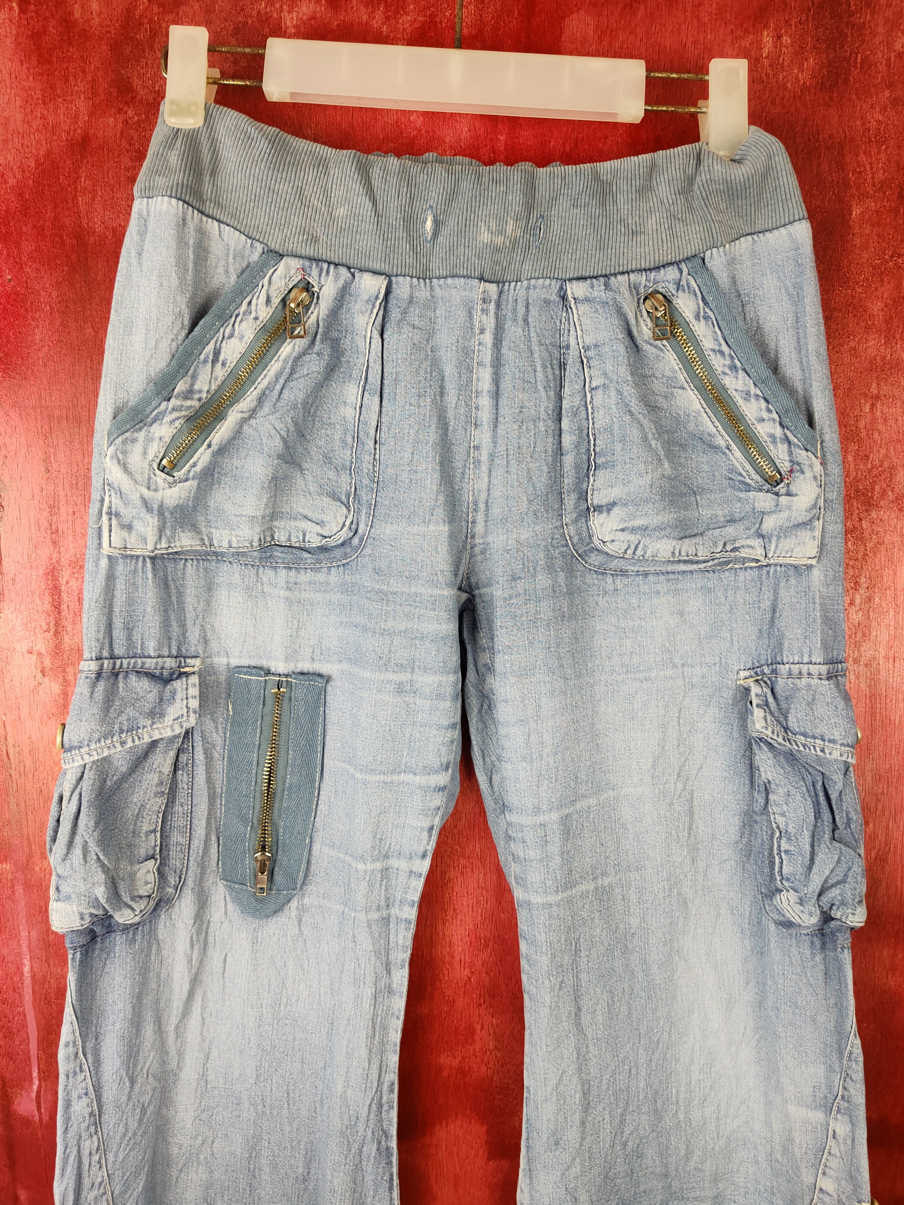 Japanese Brand DL Japan faded multipocket tactical cargo pants #S383 Size 26" / US 2 / IT 38 - 2 Thumbnail