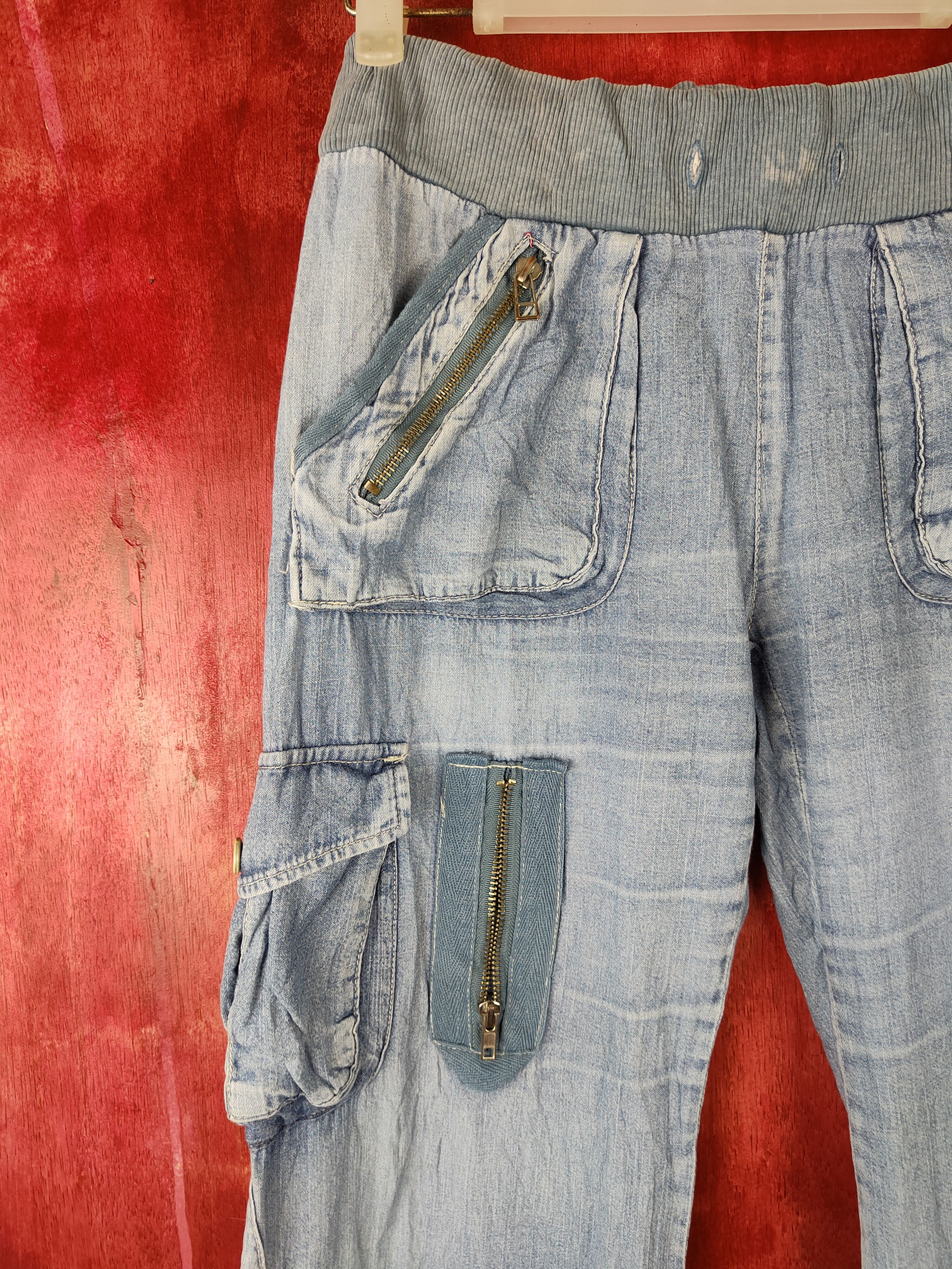 Japanese Brand DL Japan faded multipocket tactical cargo pants #S383 Size 26" / US 2 / IT 38 - 3 Thumbnail