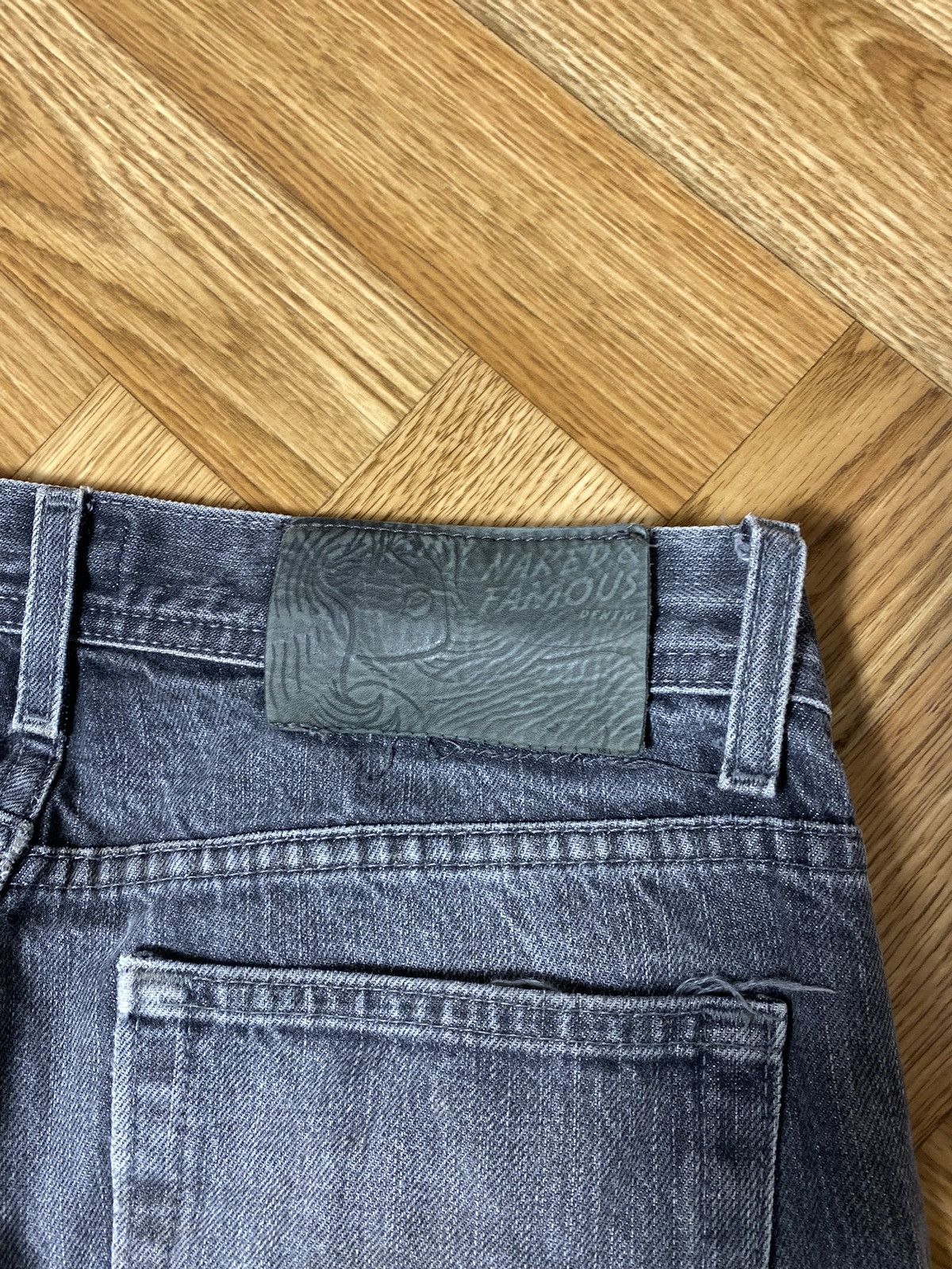 Naked & Famous Naked and Famous black selvidge distressed jeans size 31 Size US 31 - 2 Thumbnail