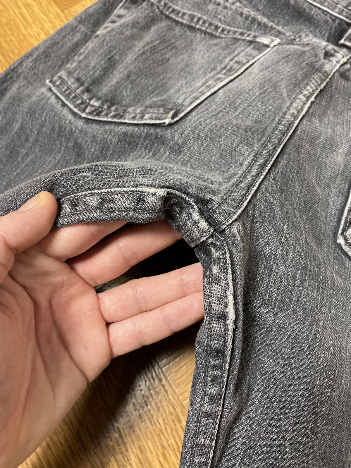 Naked & Famous Naked and Famous black selvidge distressed jeans size 31 Size US 31 - 8 Thumbnail