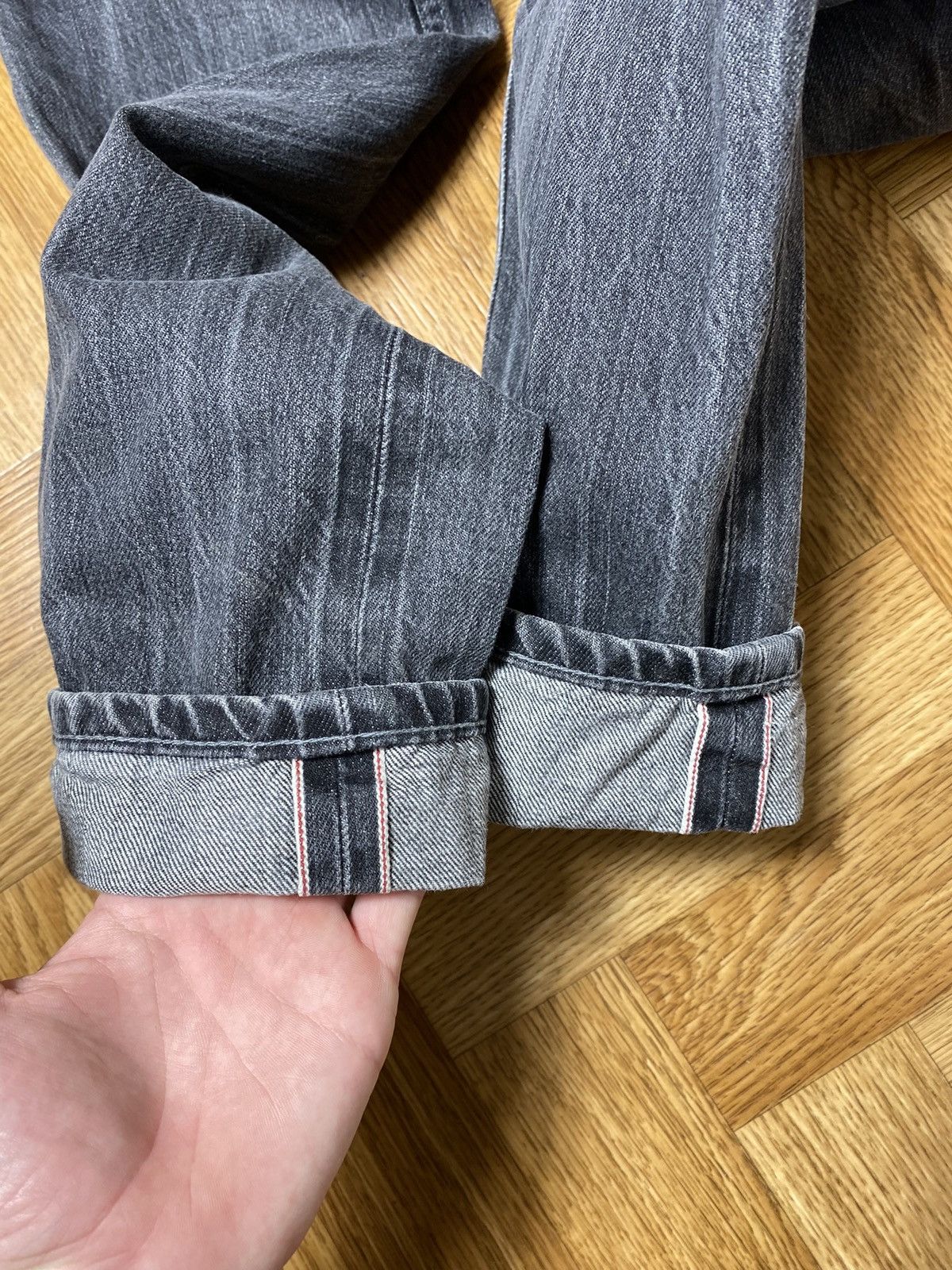 Naked & Famous Naked and Famous black selvidge distressed jeans size 31 Size US 31 - 7 Thumbnail
