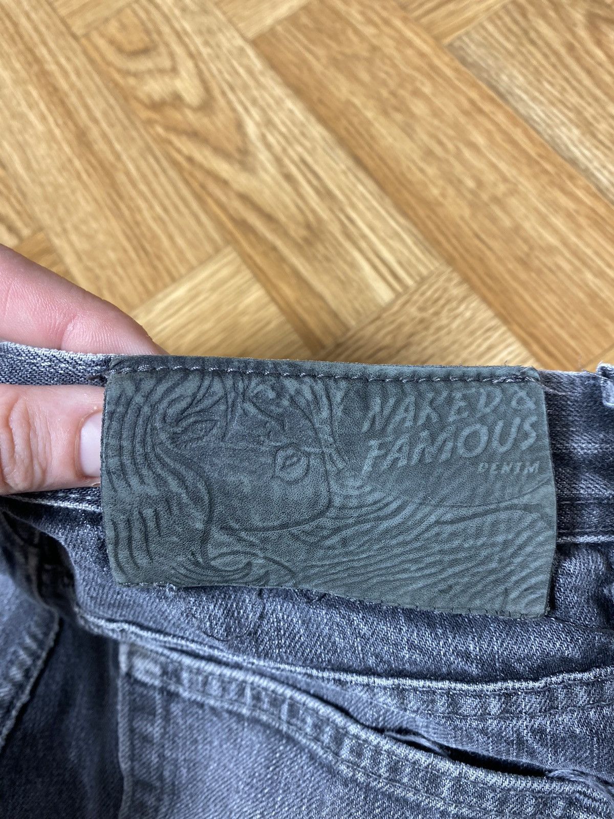 Naked & Famous Naked and Famous black selvidge distressed jeans size 31 Size US 31 - 3 Thumbnail