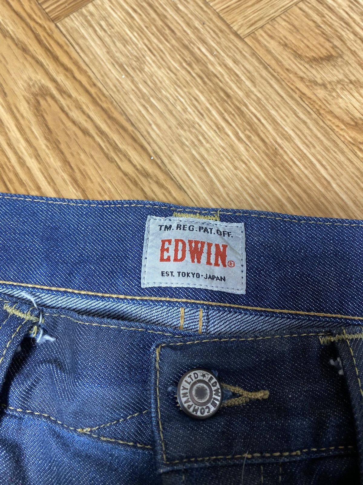 Edwin × Japanese Brand × Jean Vintage Edwin ED-67 regular fit waxed jeans size 34 Size US 34 / EU 50 - 9 Thumbnail