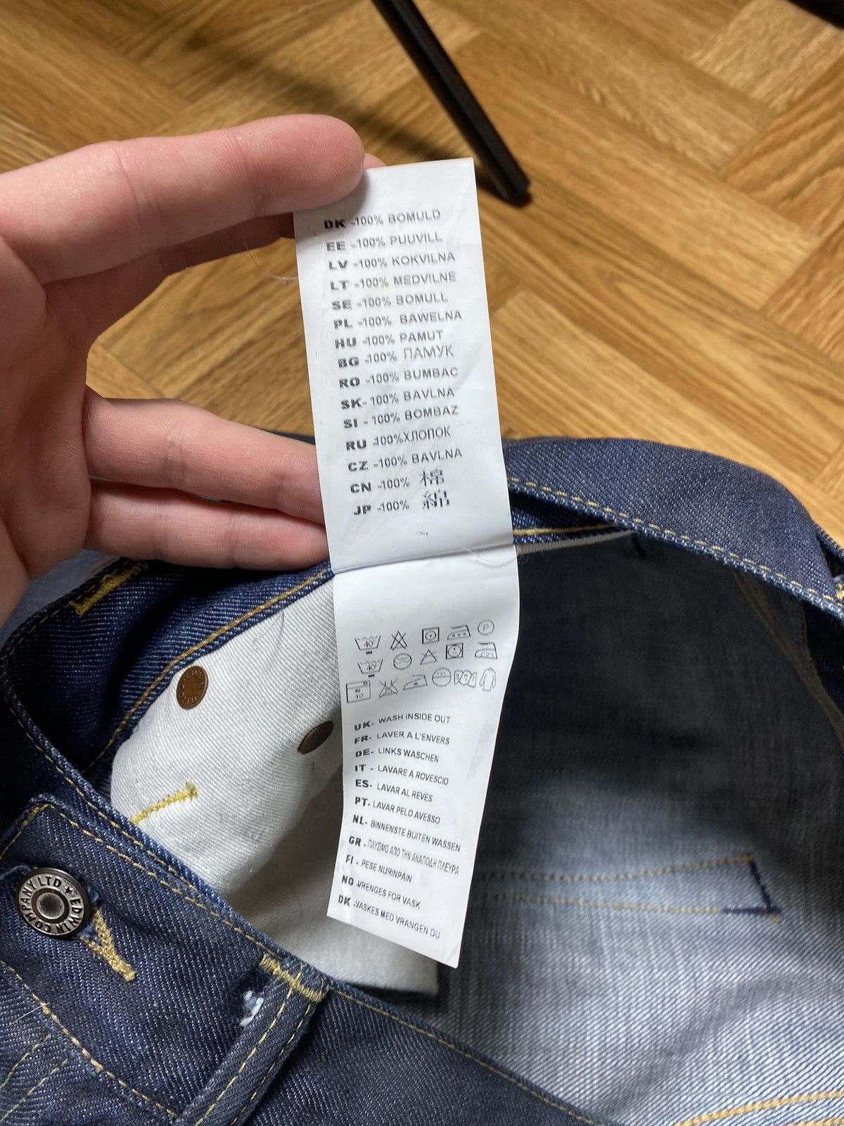 Edwin × Japanese Brand × Jean Vintage Edwin ED-67 regular fit waxed jeans size 34 Size US 34 / EU 50 - 12 Thumbnail