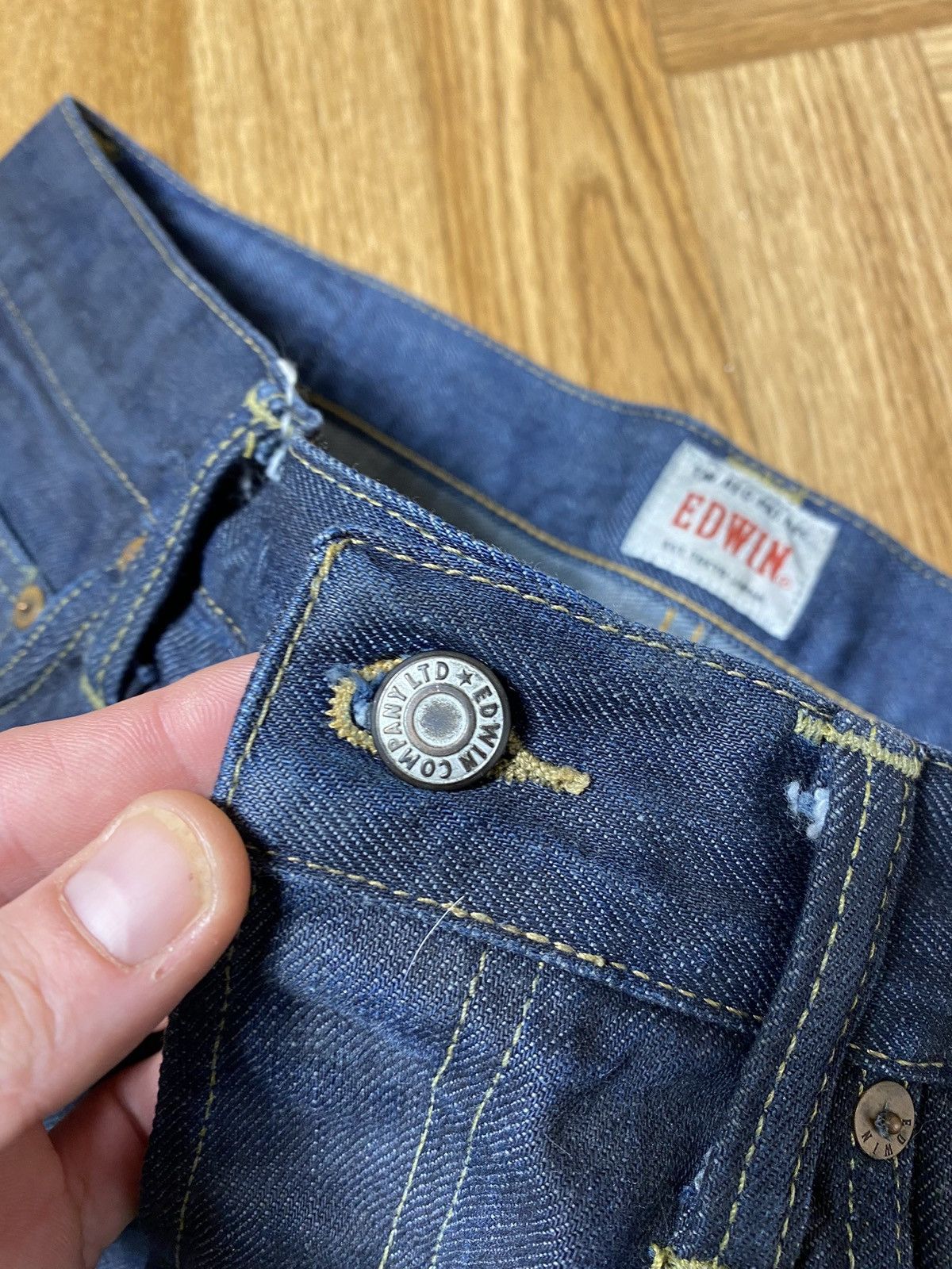 Edwin × Japanese Brand × Jean Vintage Edwin ED-67 regular fit waxed jeans size 34 Size US 34 / EU 50 - 10 Thumbnail