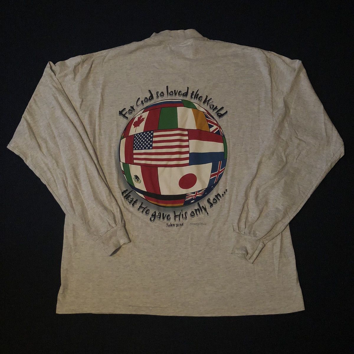 Vintage Vintage 90s Jesus He Gave His Only Son Bible Crew Longsleeve Size US XXL / EU 58 / 5 - 4 Thumbnail